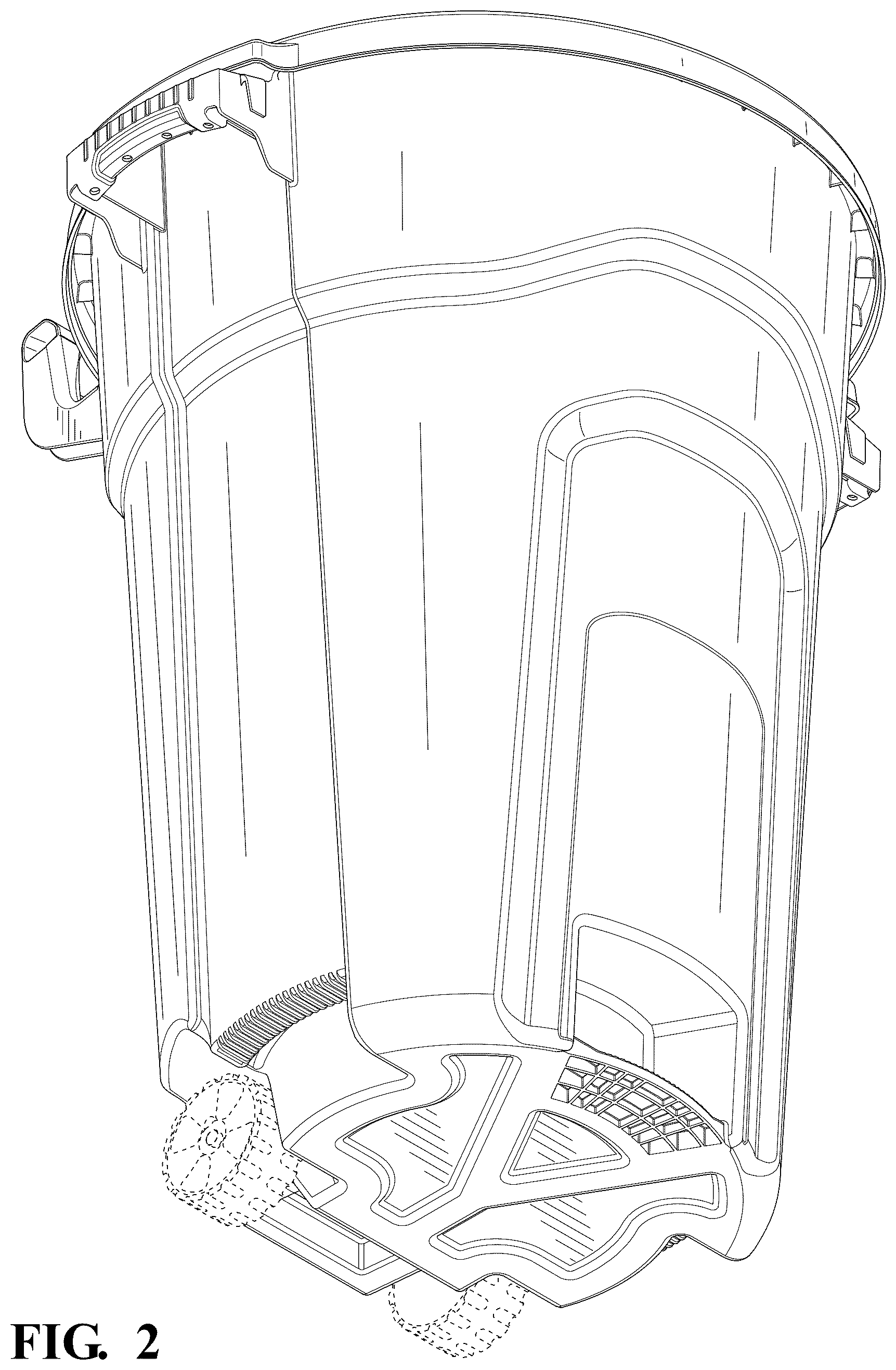 Patent USD1125756 Figure 2 – Trash can