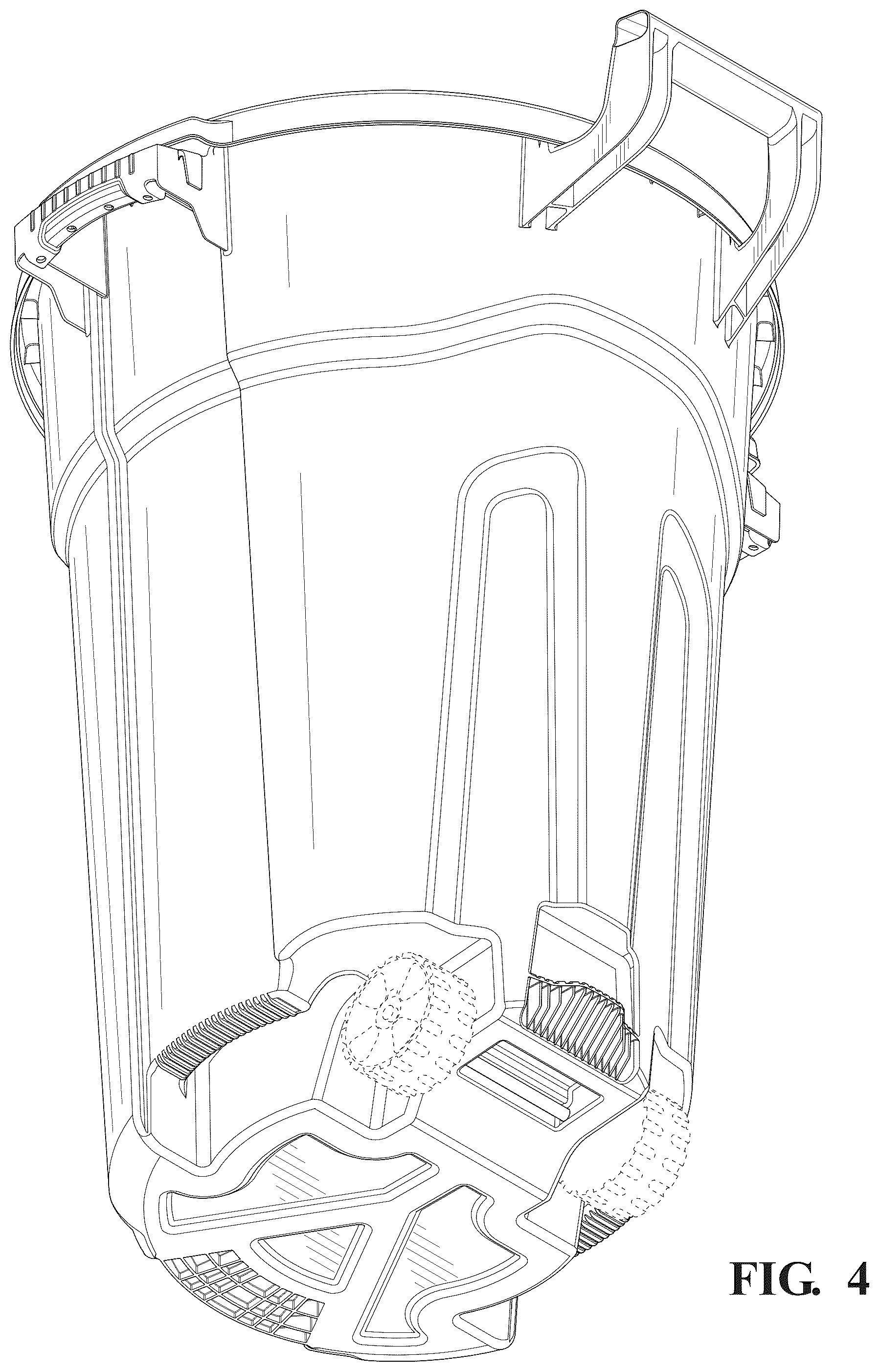 Patent USD1125756 Figure 4 – Trash can