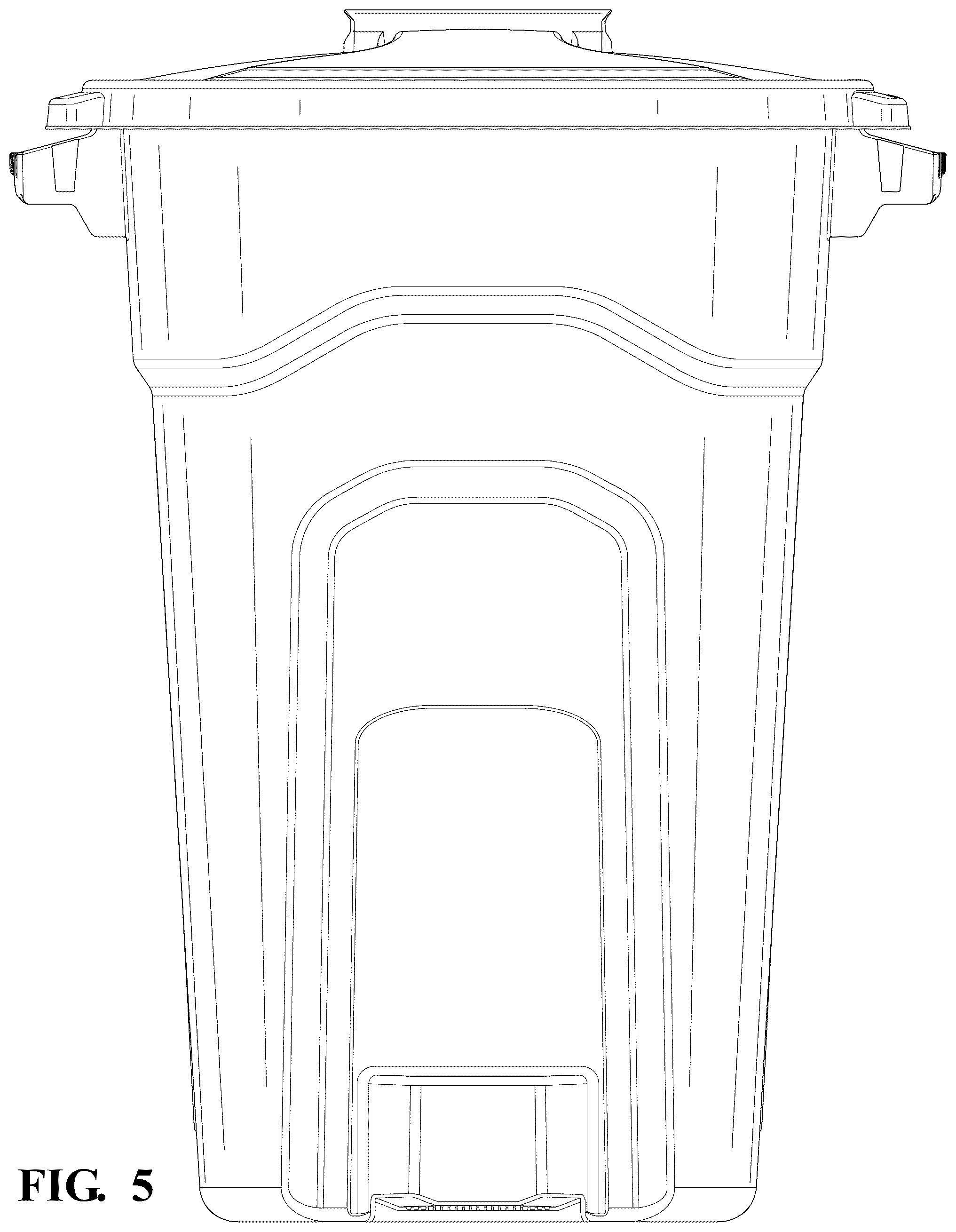 Patent USD1125756 Figure 5 – Trash can