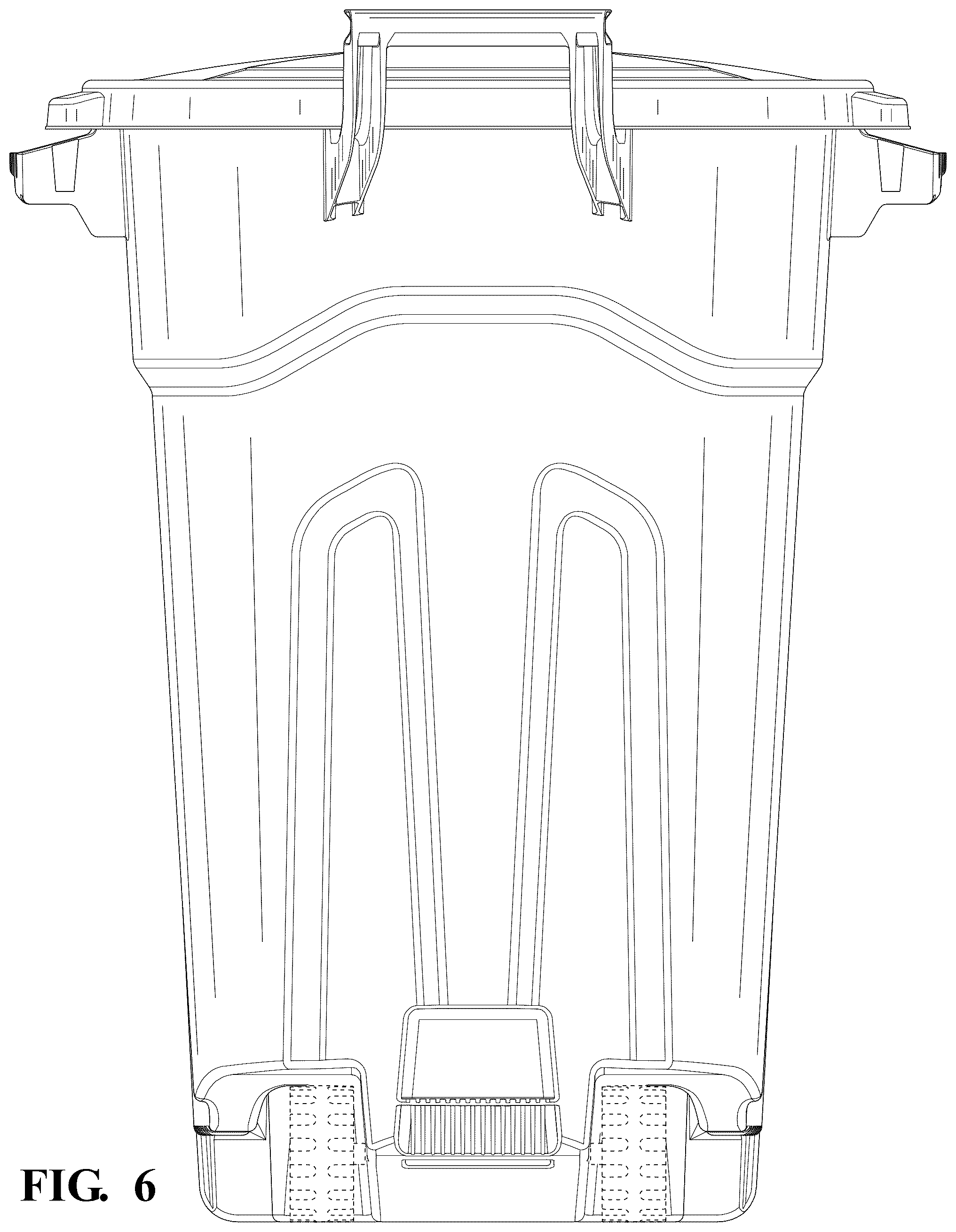 Patent USD1125756 Figure 6 – Trash can