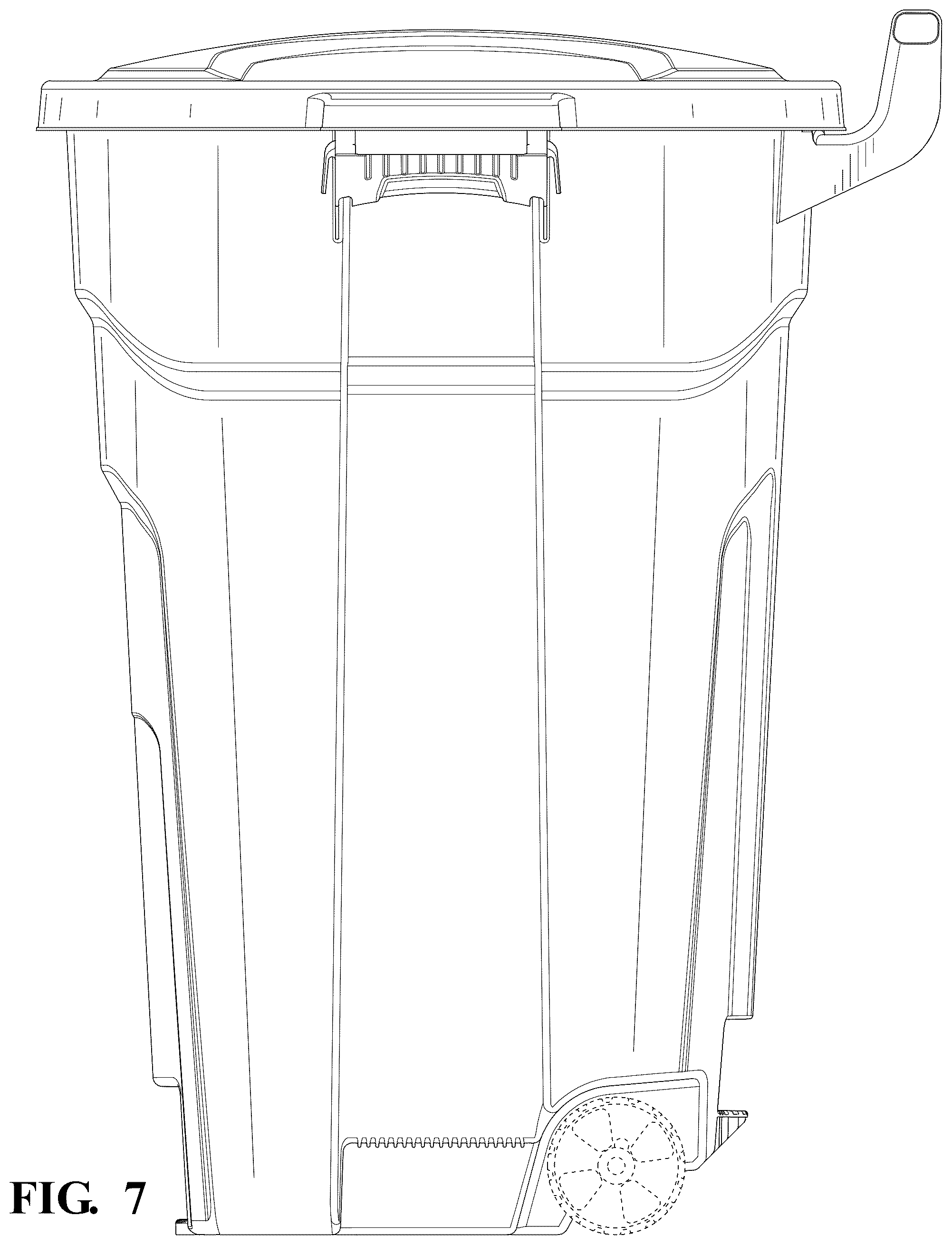 Patent USD1125756 Figure 7 – Trash can