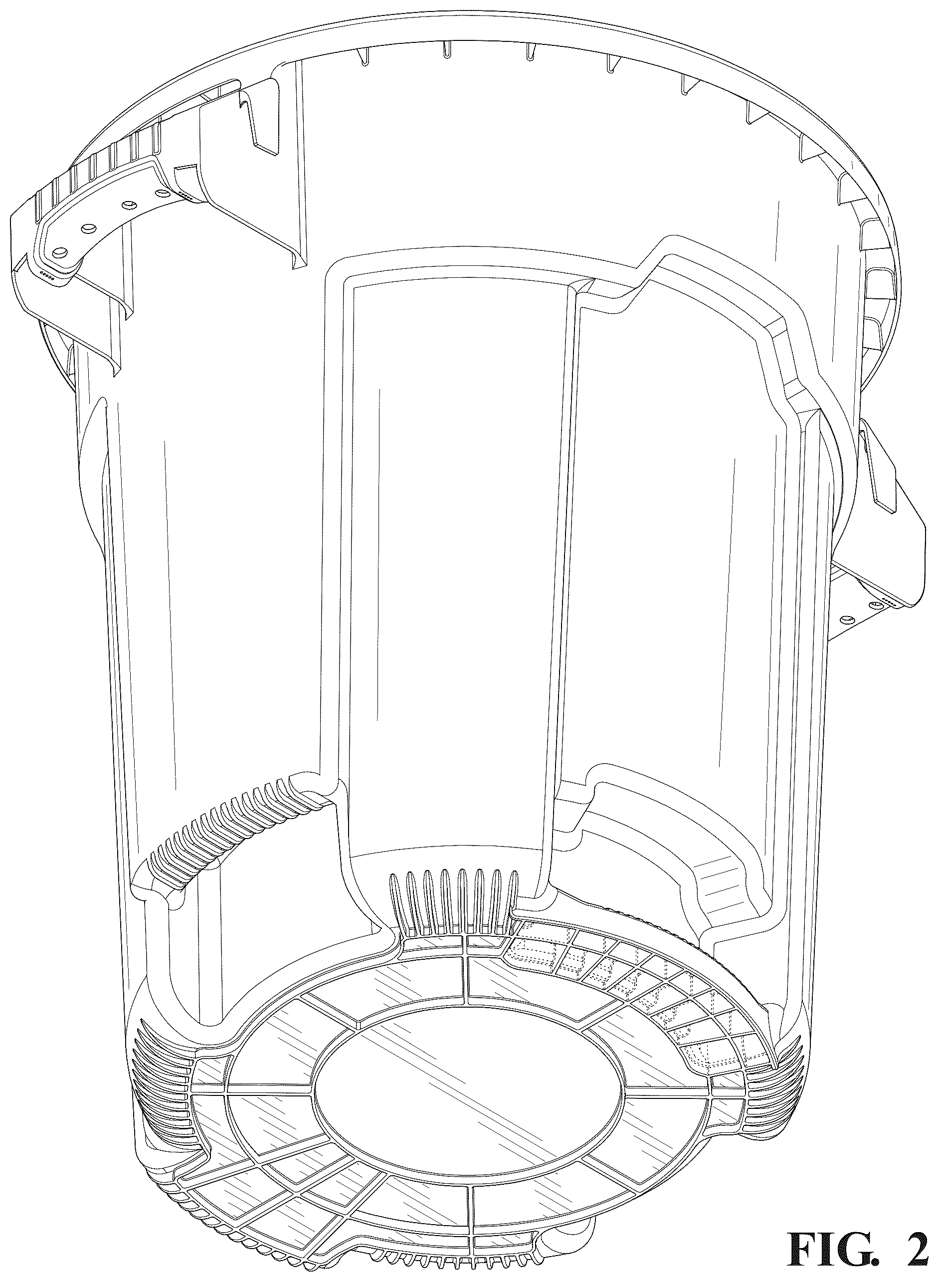 Patent USD1125757 Figure 2 – Trash can receptacle