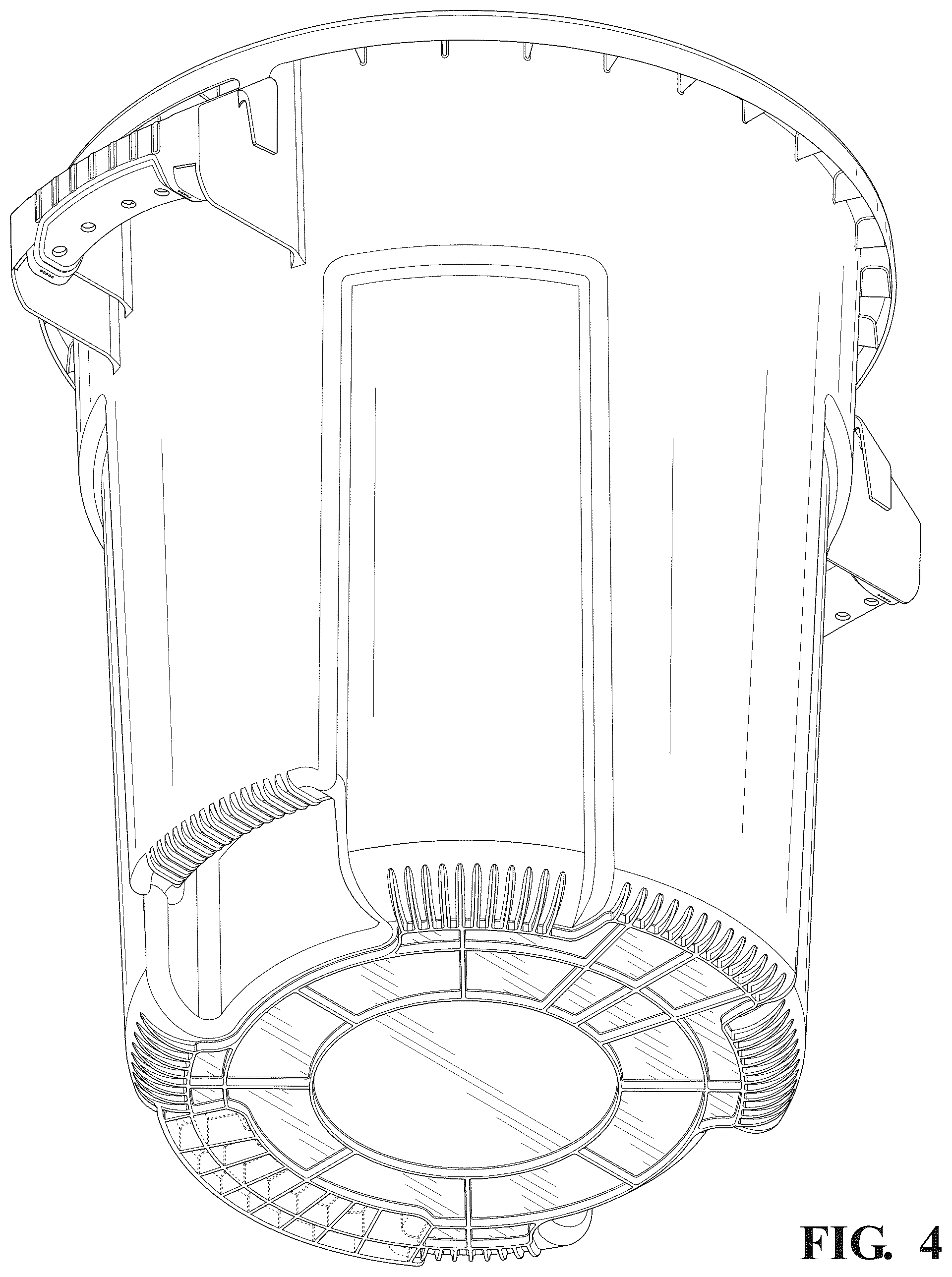 Patent USD1125757 Figure 4 – Trash can receptacle