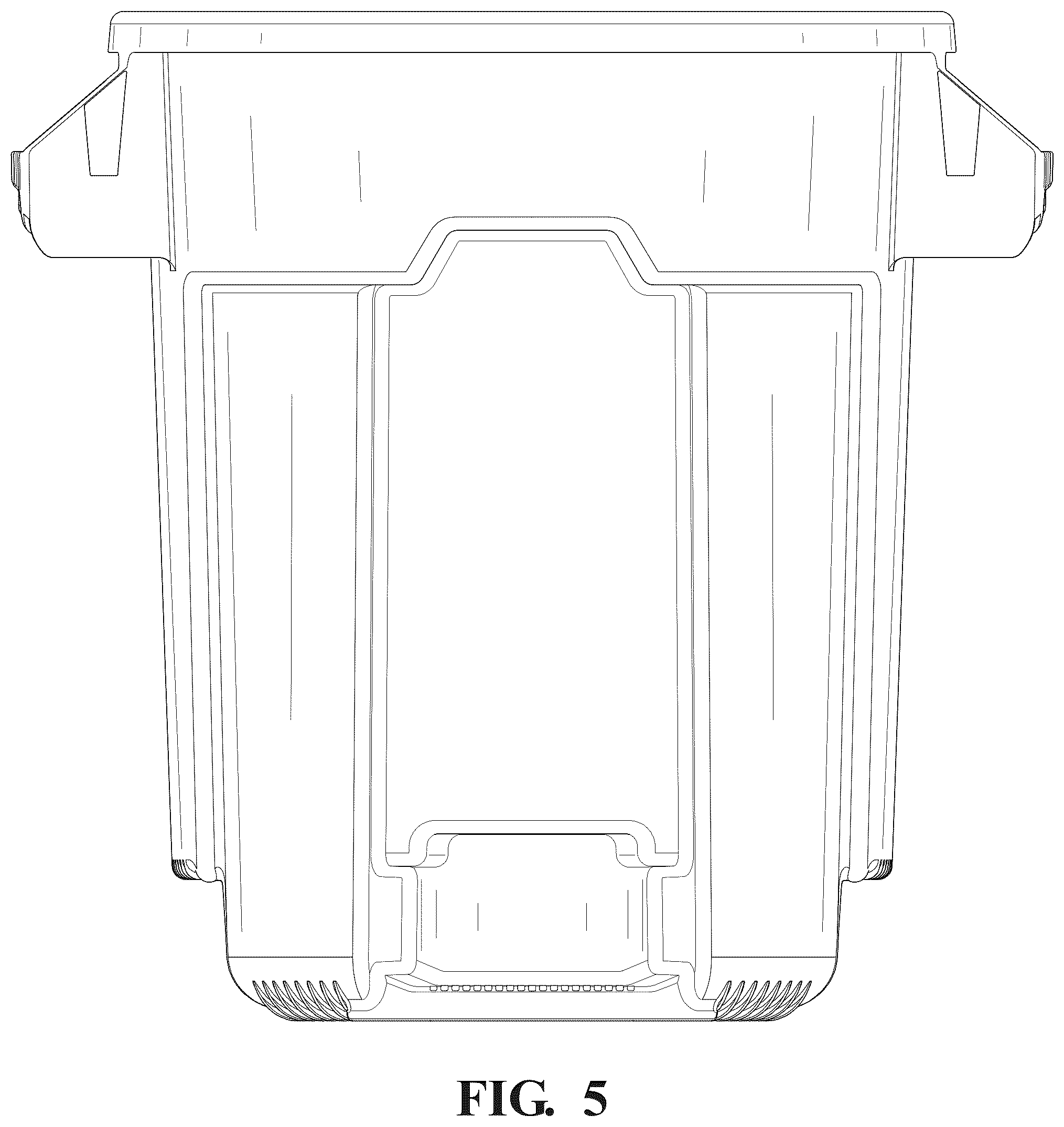Patent USD1125757 Figure 5 – Trash can receptacle