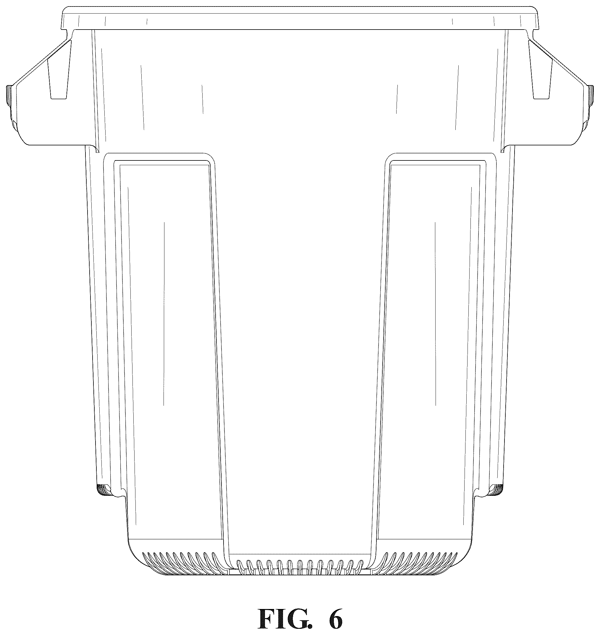 Patent USD1125757 Figure 6 – Trash can receptacle