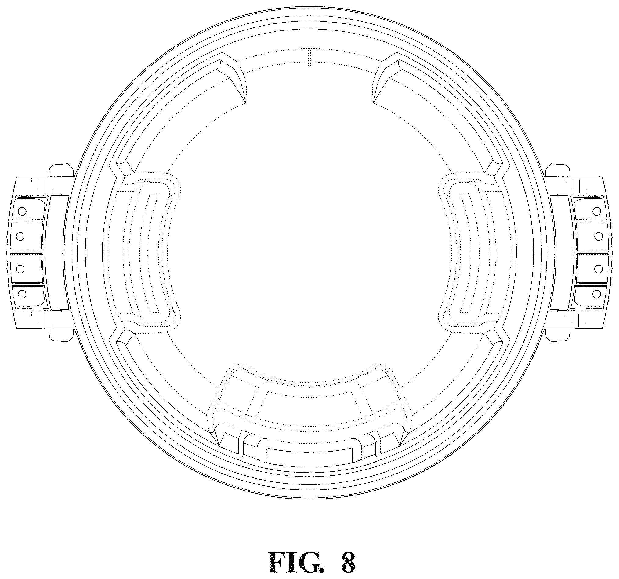 Patent USD1125757 Figure 8 – Trash can receptacle