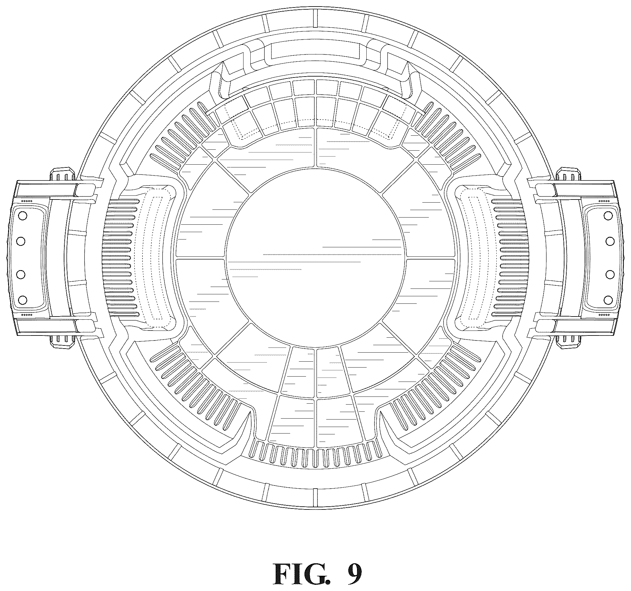 Patent USD1125757 Figure 9 – Trash can receptacle