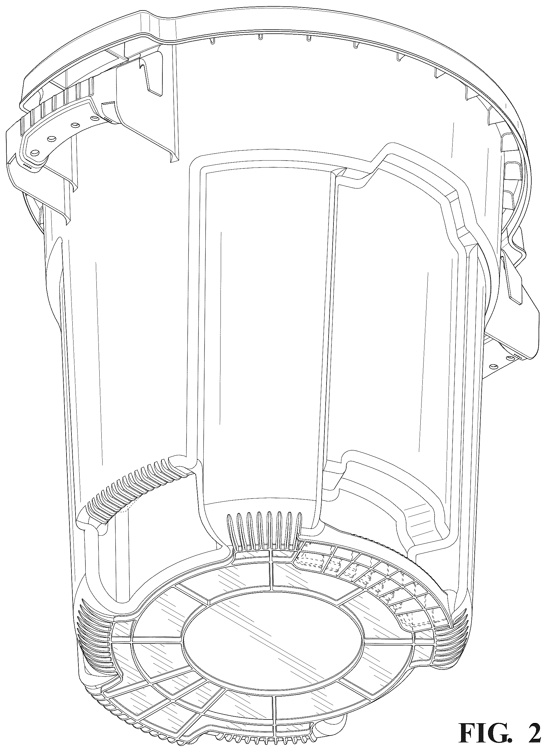 Patent USD1125759 Figure 2 – Trash can