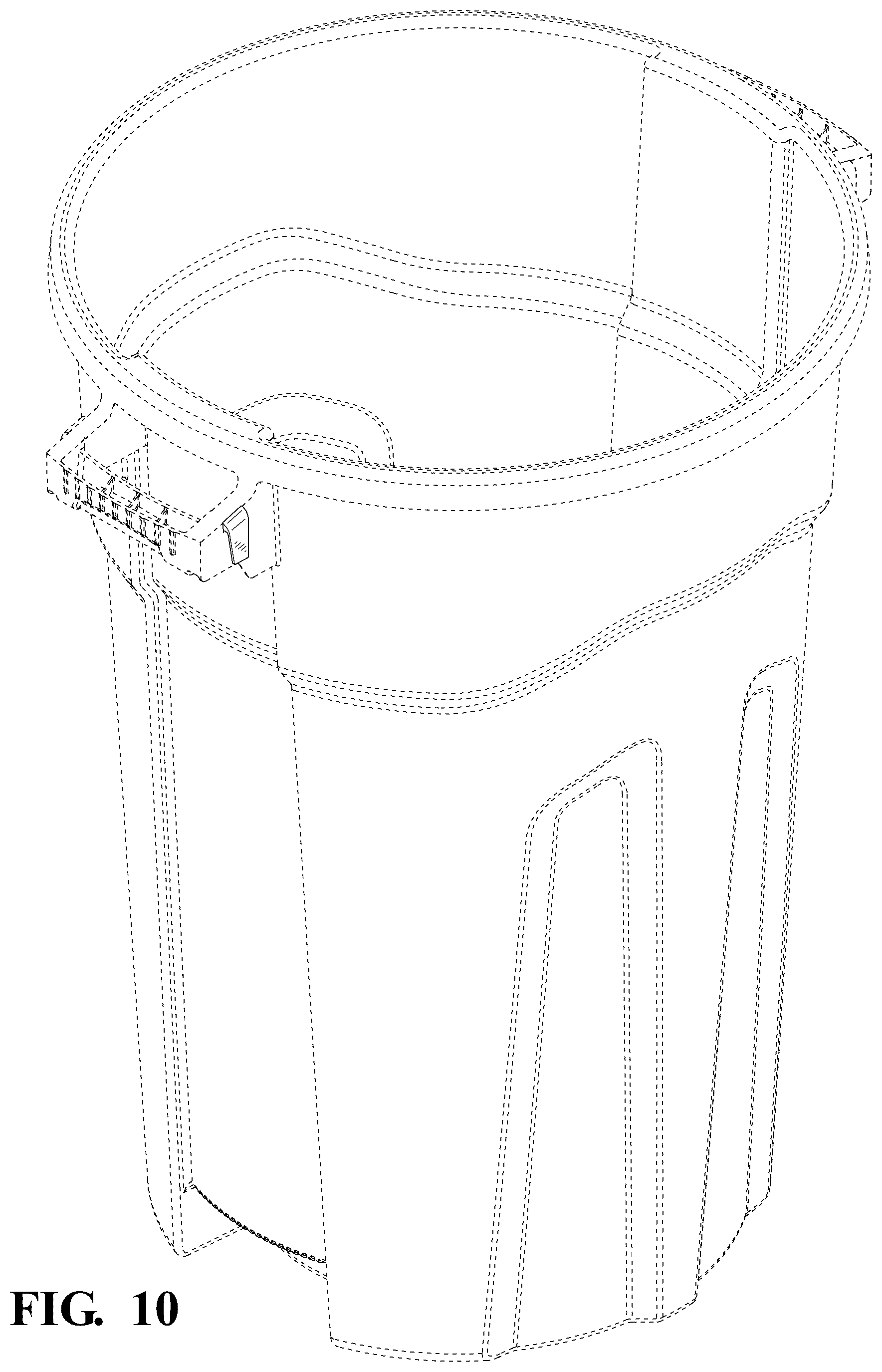 Patent USD1125760 Figure 10 – Trash can cinch