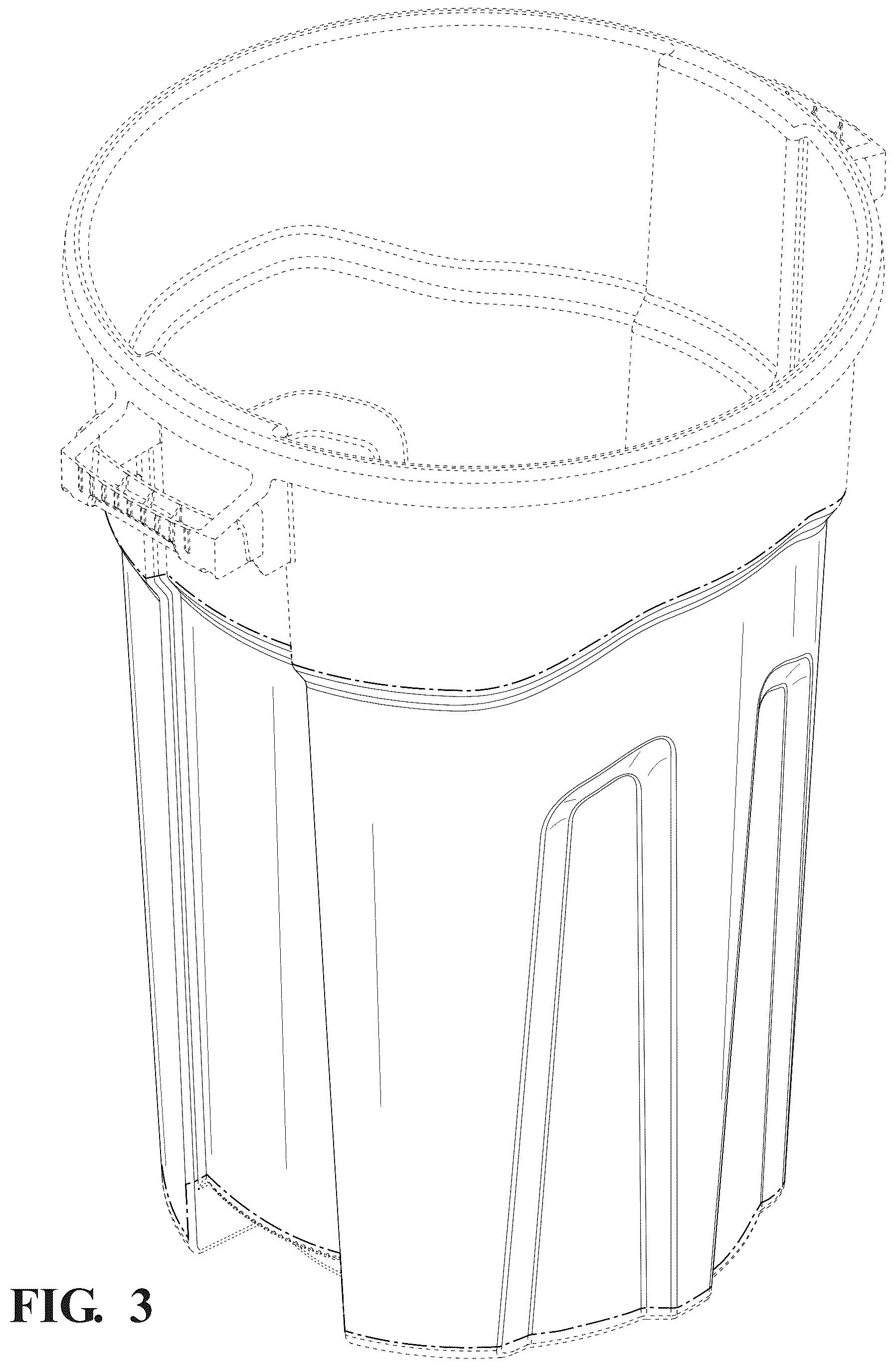 Patent USD1125761 Figure 3 – Trash can vents