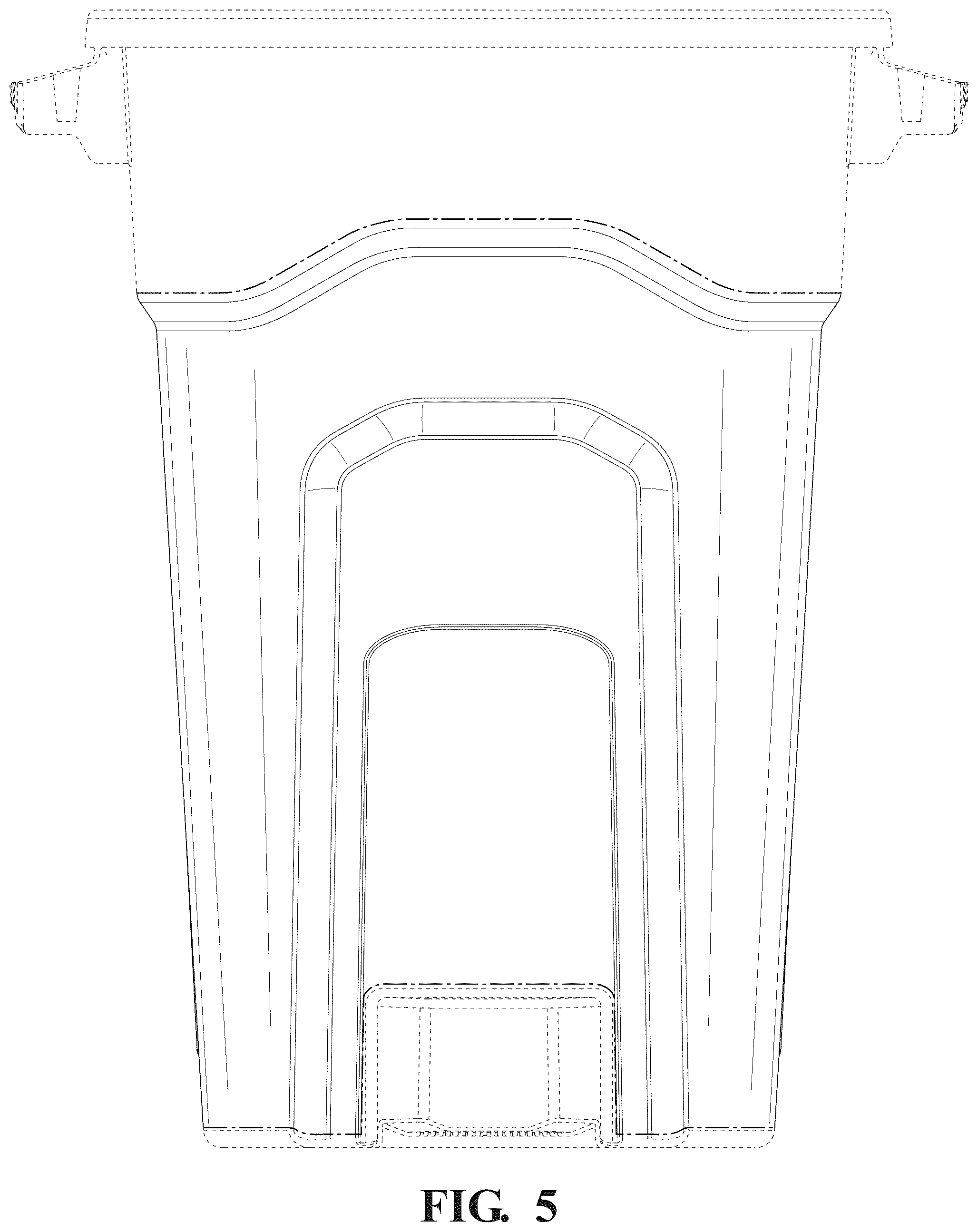 Patent USD1125761 Figure 5 – Trash can vents