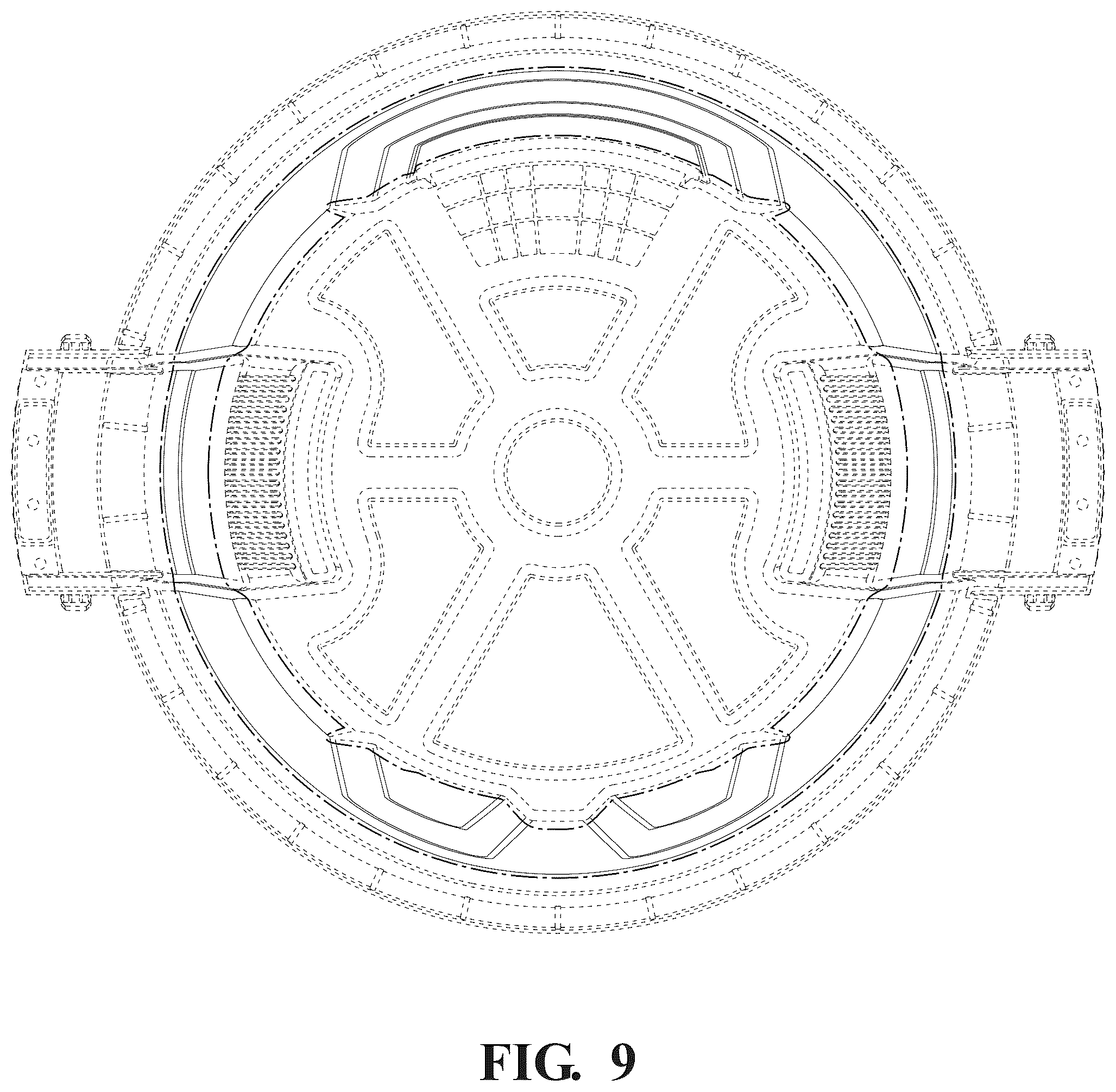 Patent USD1125761 Figure 9 – Trash can vents