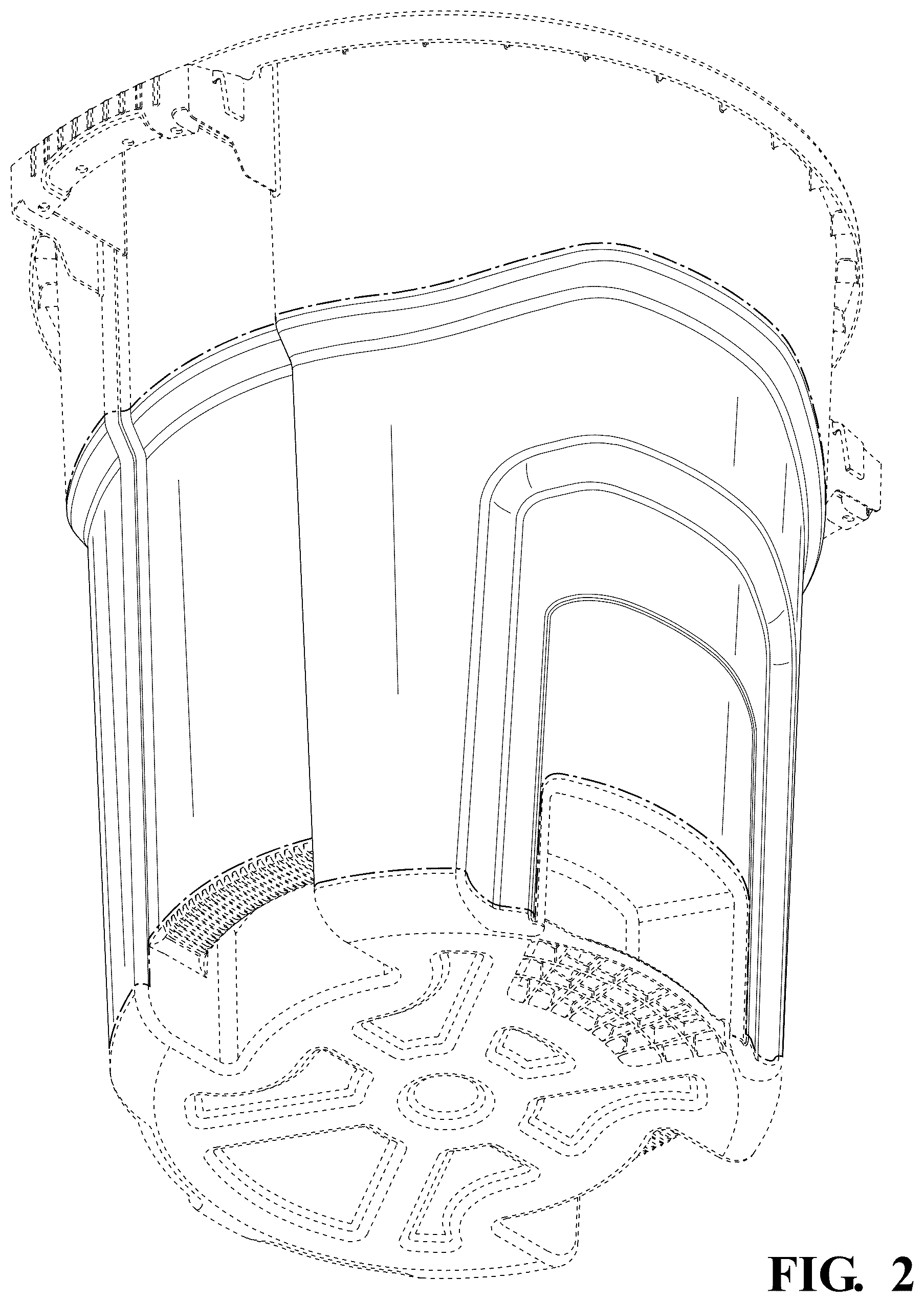 Patent USD1125762 Figure 2 – Trash can vents