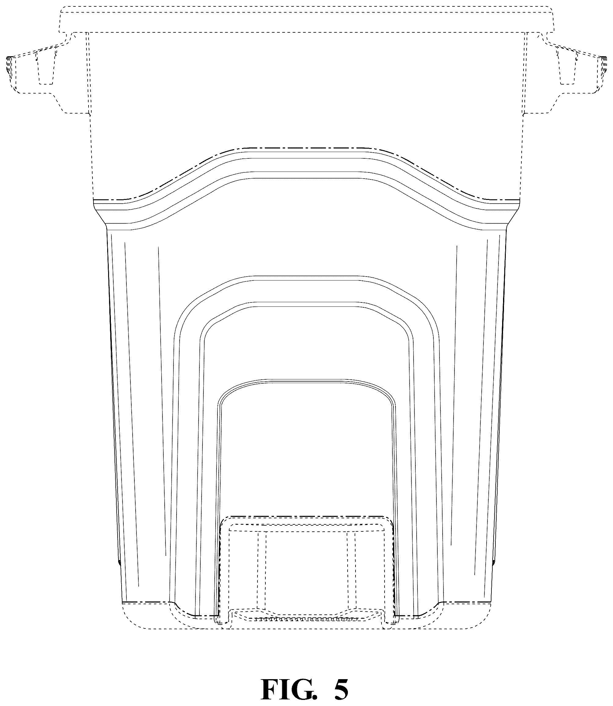 Patent USD1125762 Figure 5 – Trash can vents