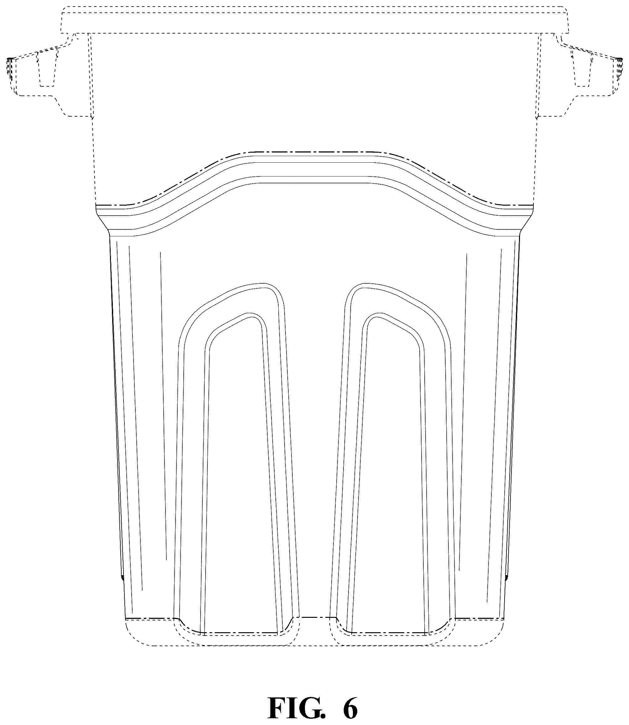 Patent USD1125762 Figure 6 – Trash can vents