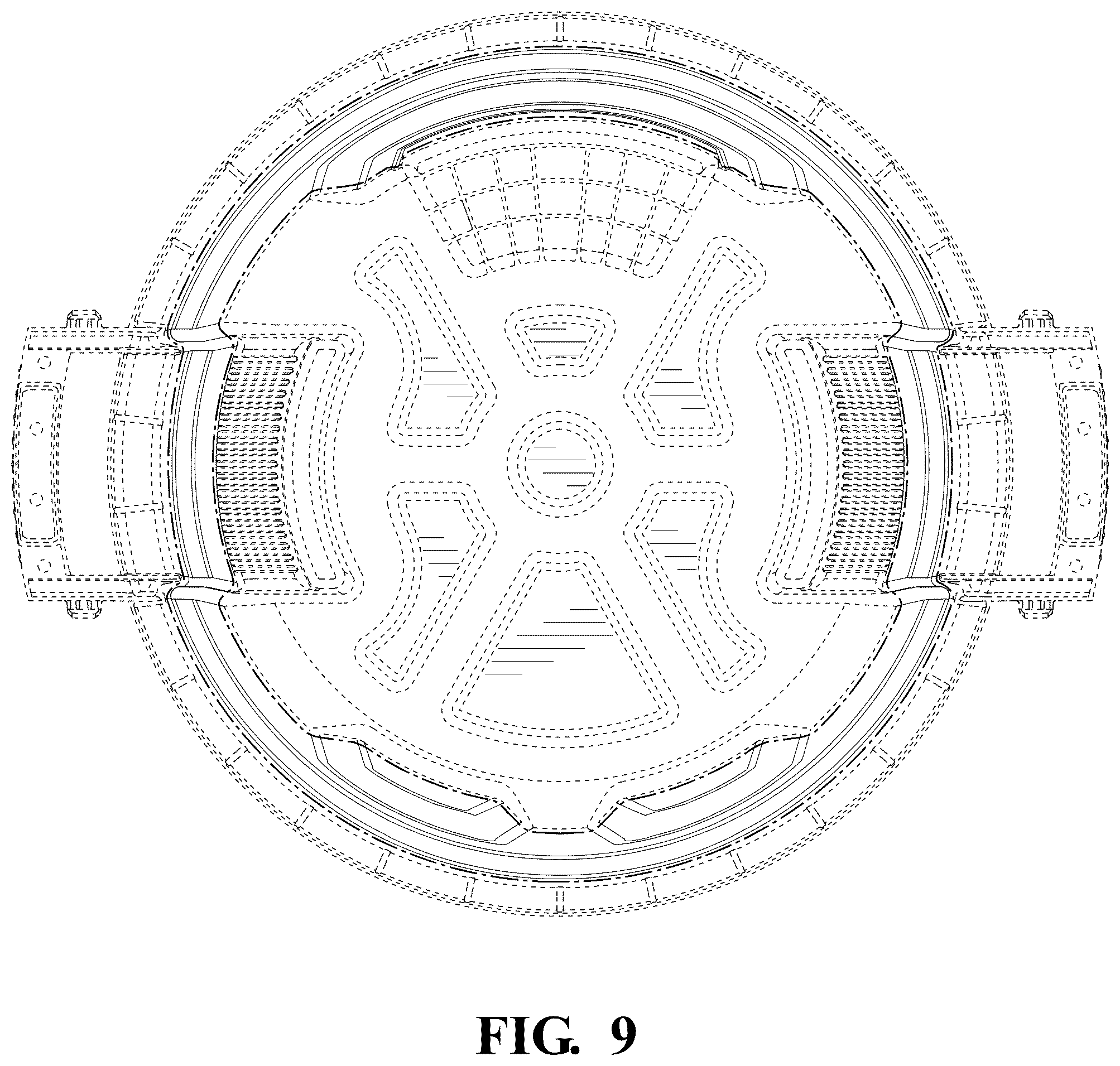 Patent USD1125762 Figure 9 – Trash can vents