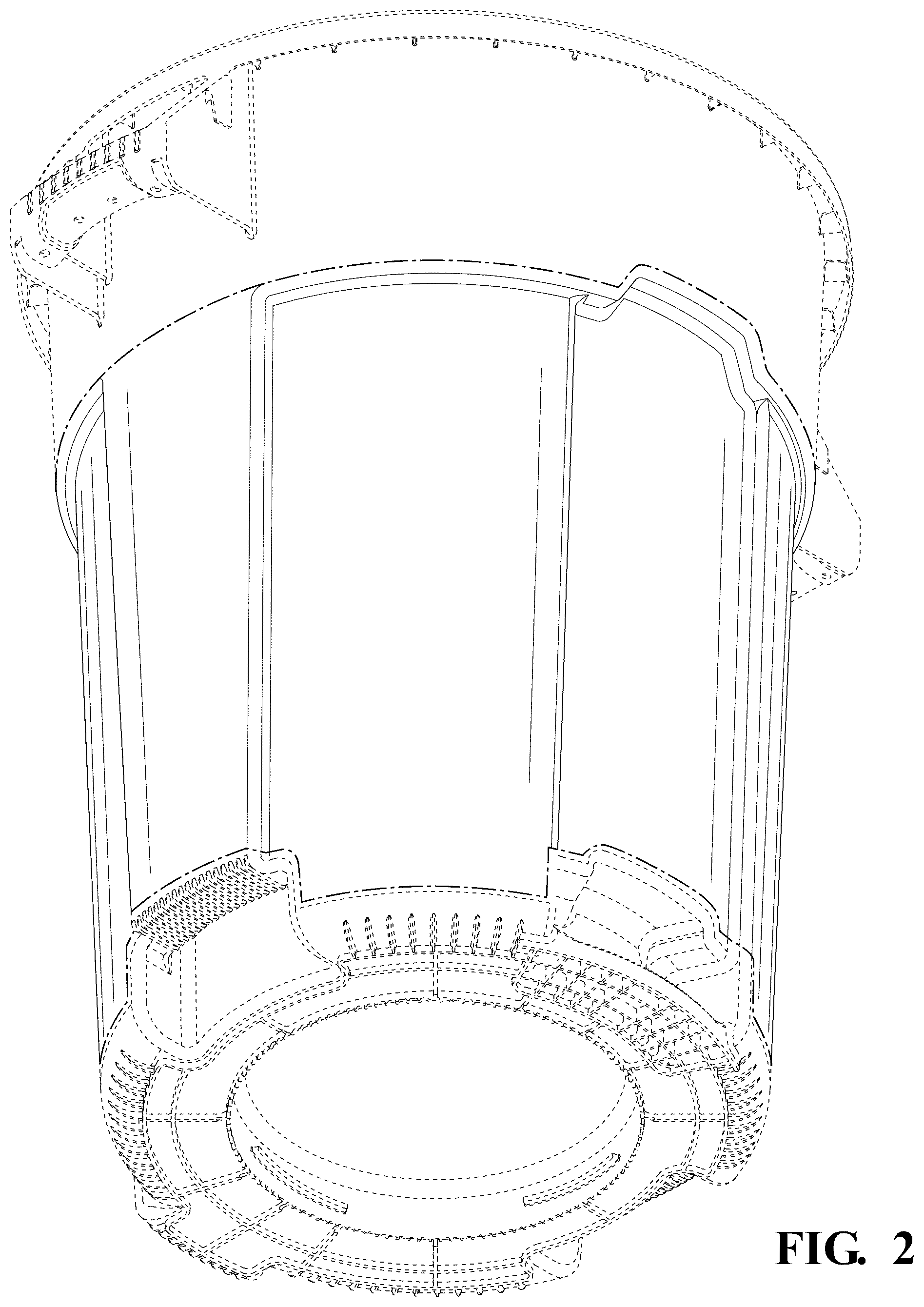 Patent USD1125763 Figure 2 – Trash can vents
