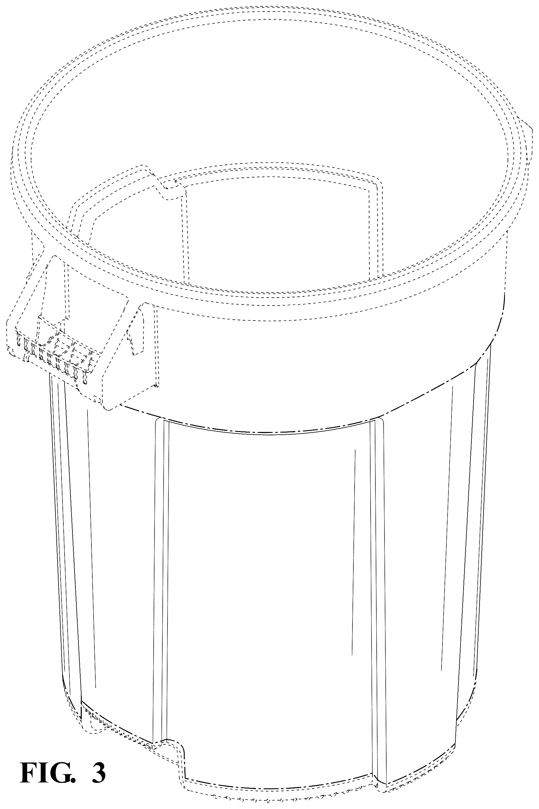 Patent USD1125763 Figure 3 – Trash can vents