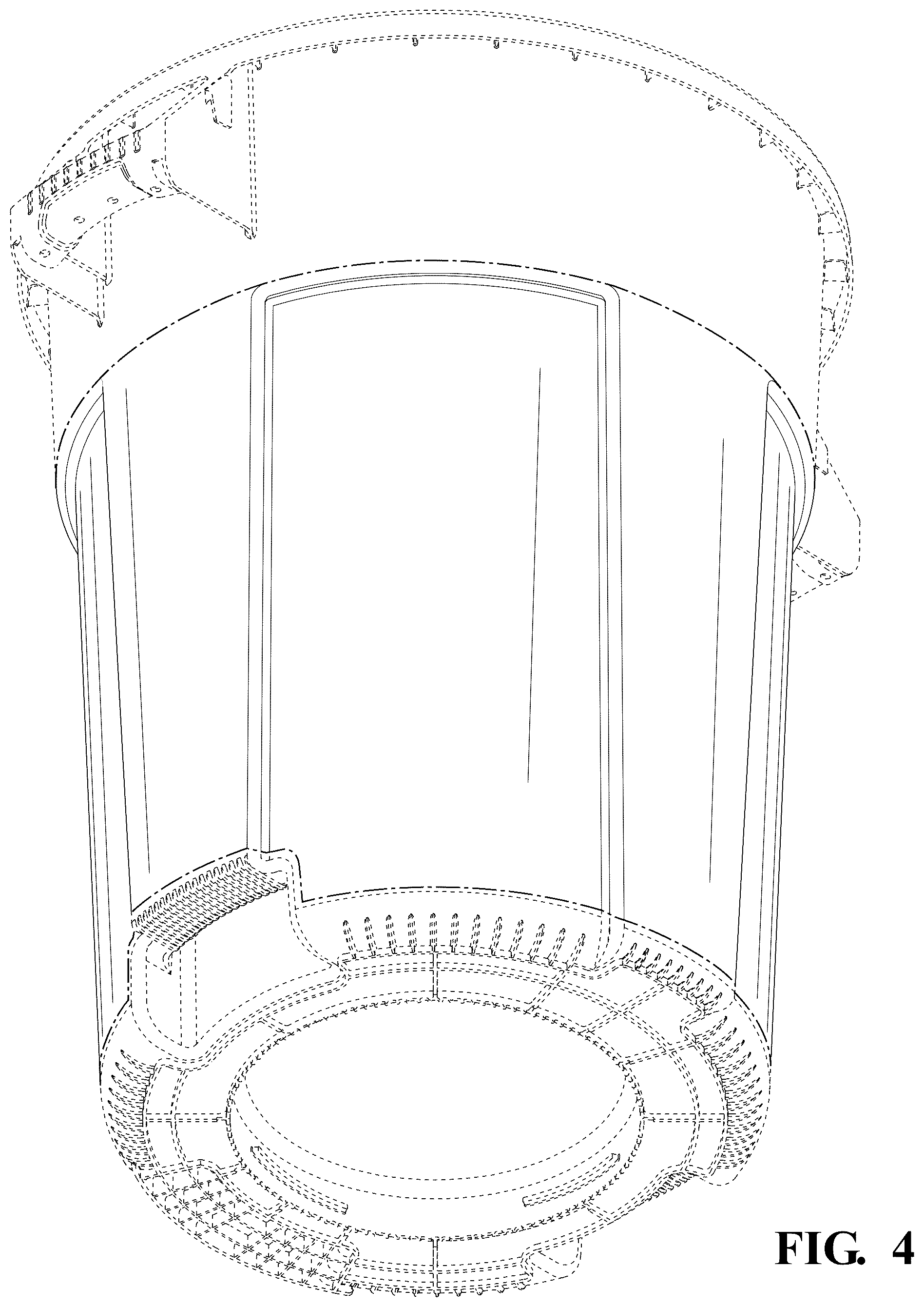 Patent USD1125763 Figure 4 – Trash can vents