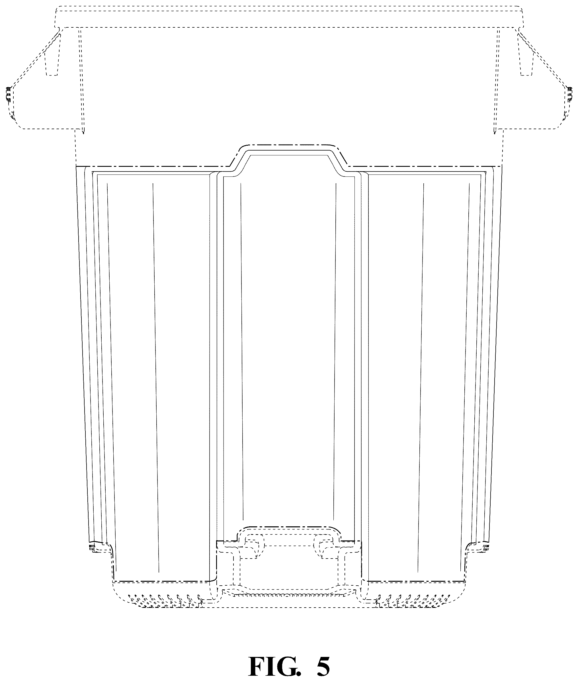 Patent USD1125763 Figure 5 – Trash can vents