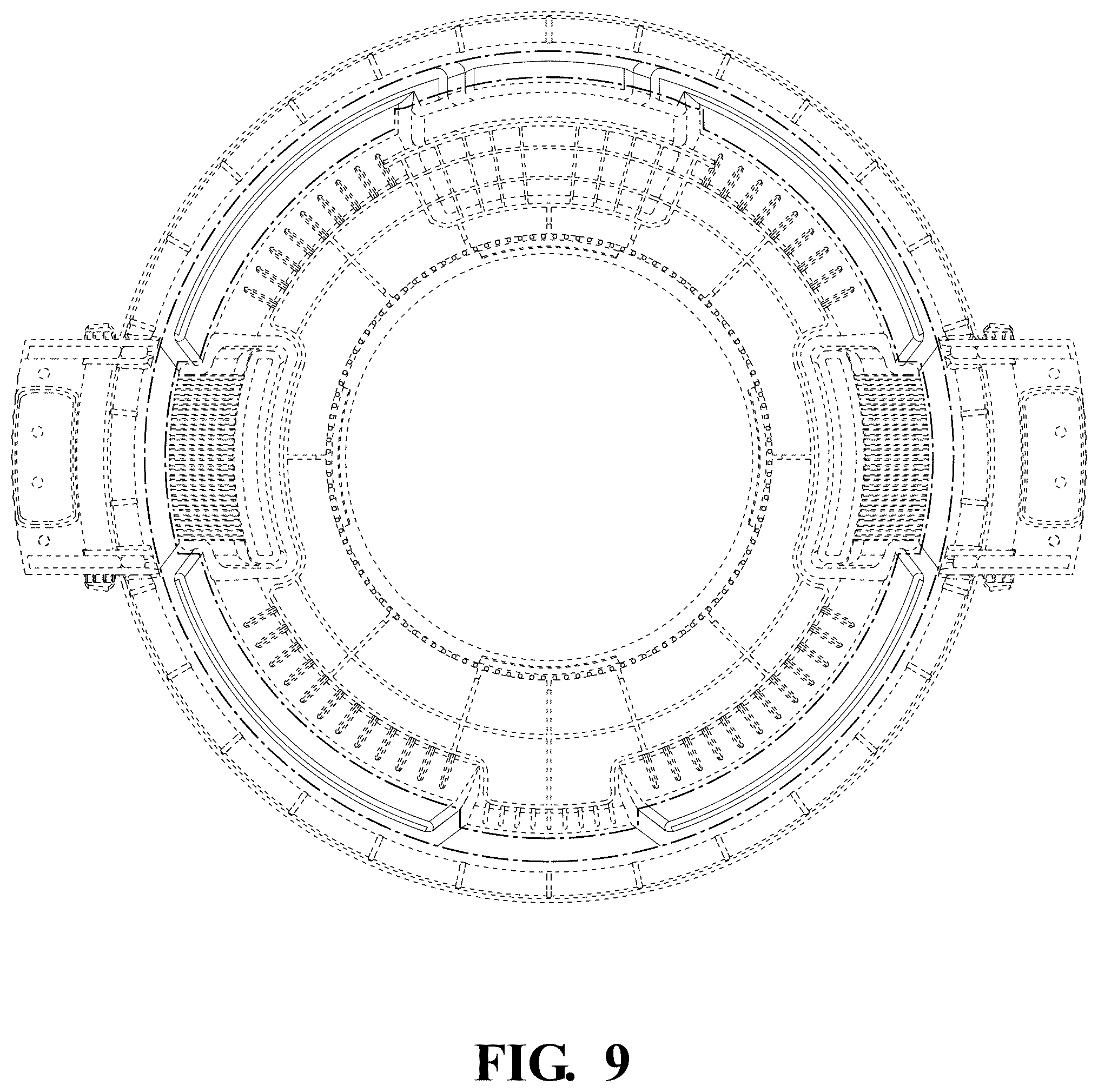 Patent USD1125763 Figure 9 – Trash can vents