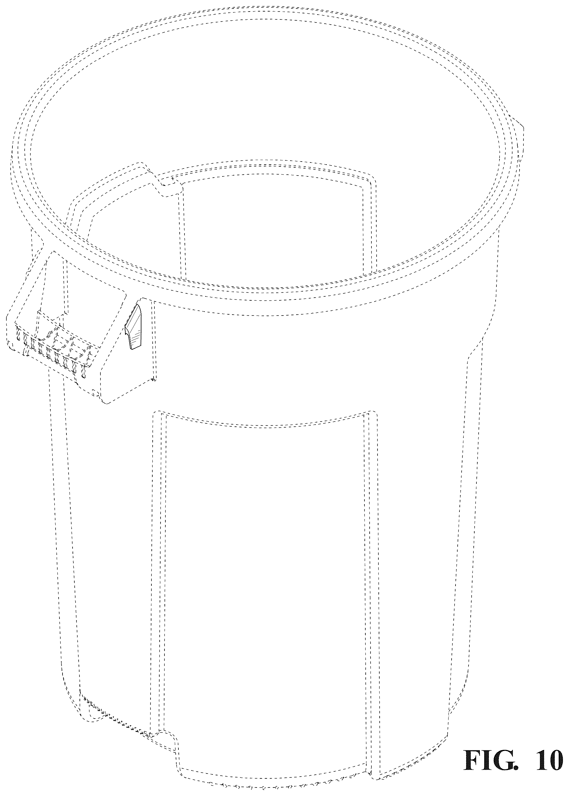 Patent USD1125764 Figure 10 – Trash can cinch