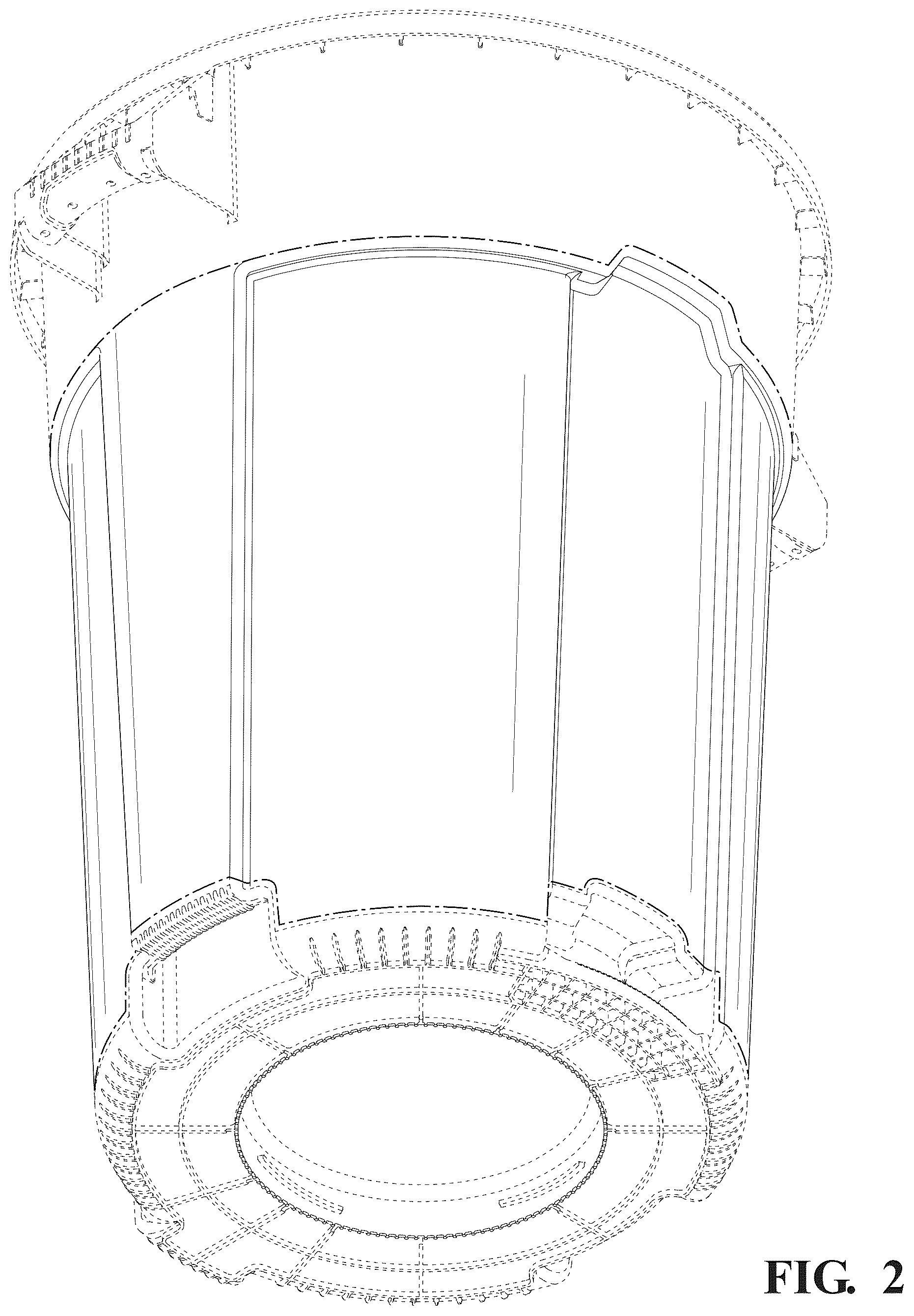Patent USD1125765 Figure 2 – Trash can vents