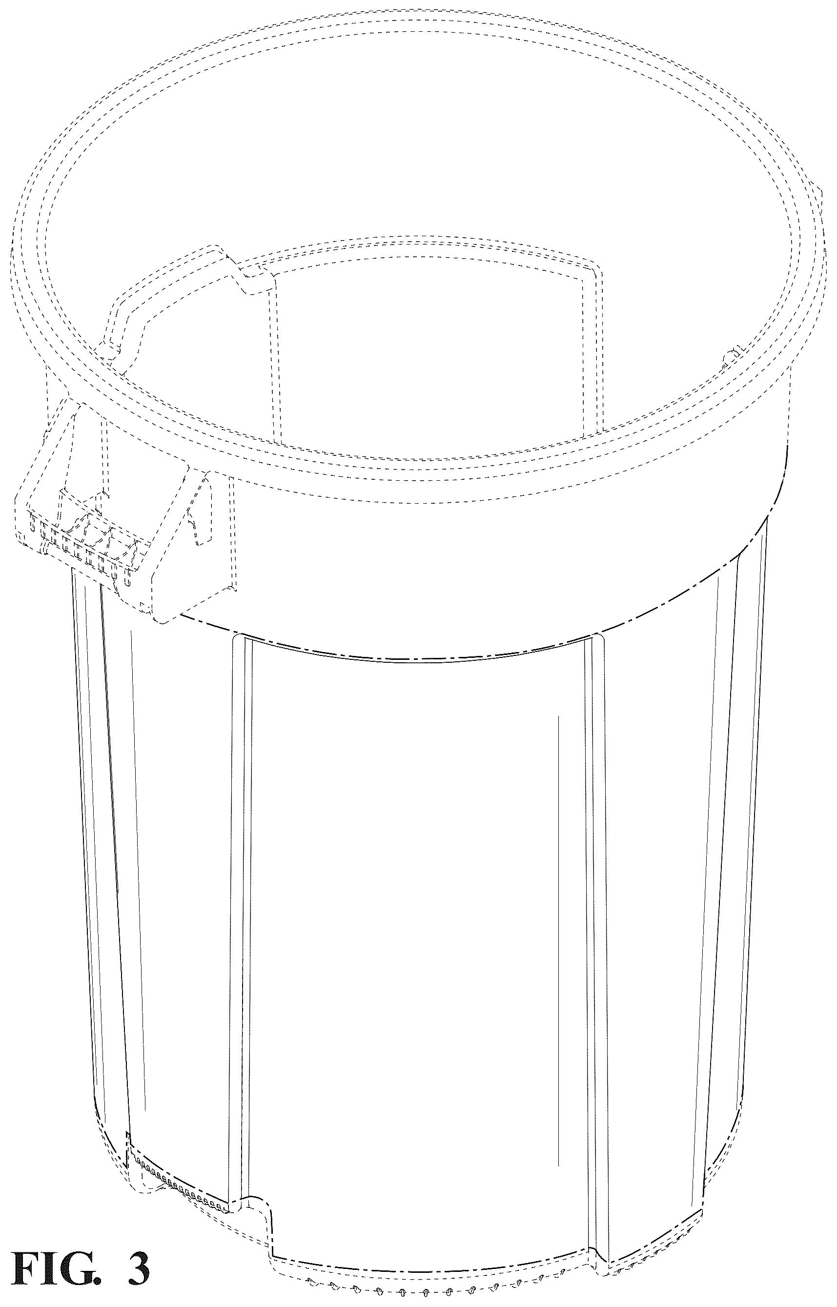 Patent USD1125765 Figure 3 – Trash can vents