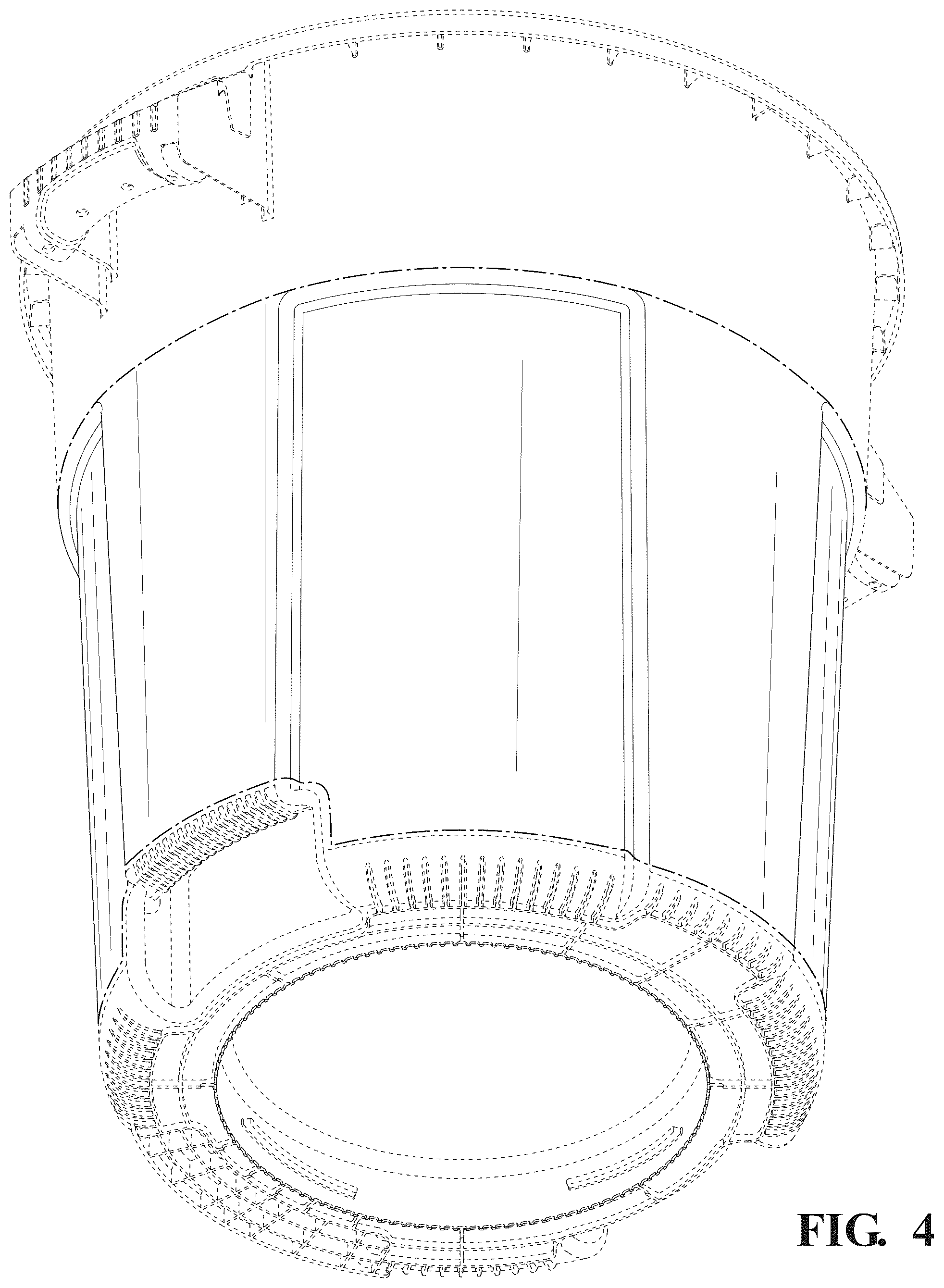 Patent USD1125766 Figure 4 – Trash can vents