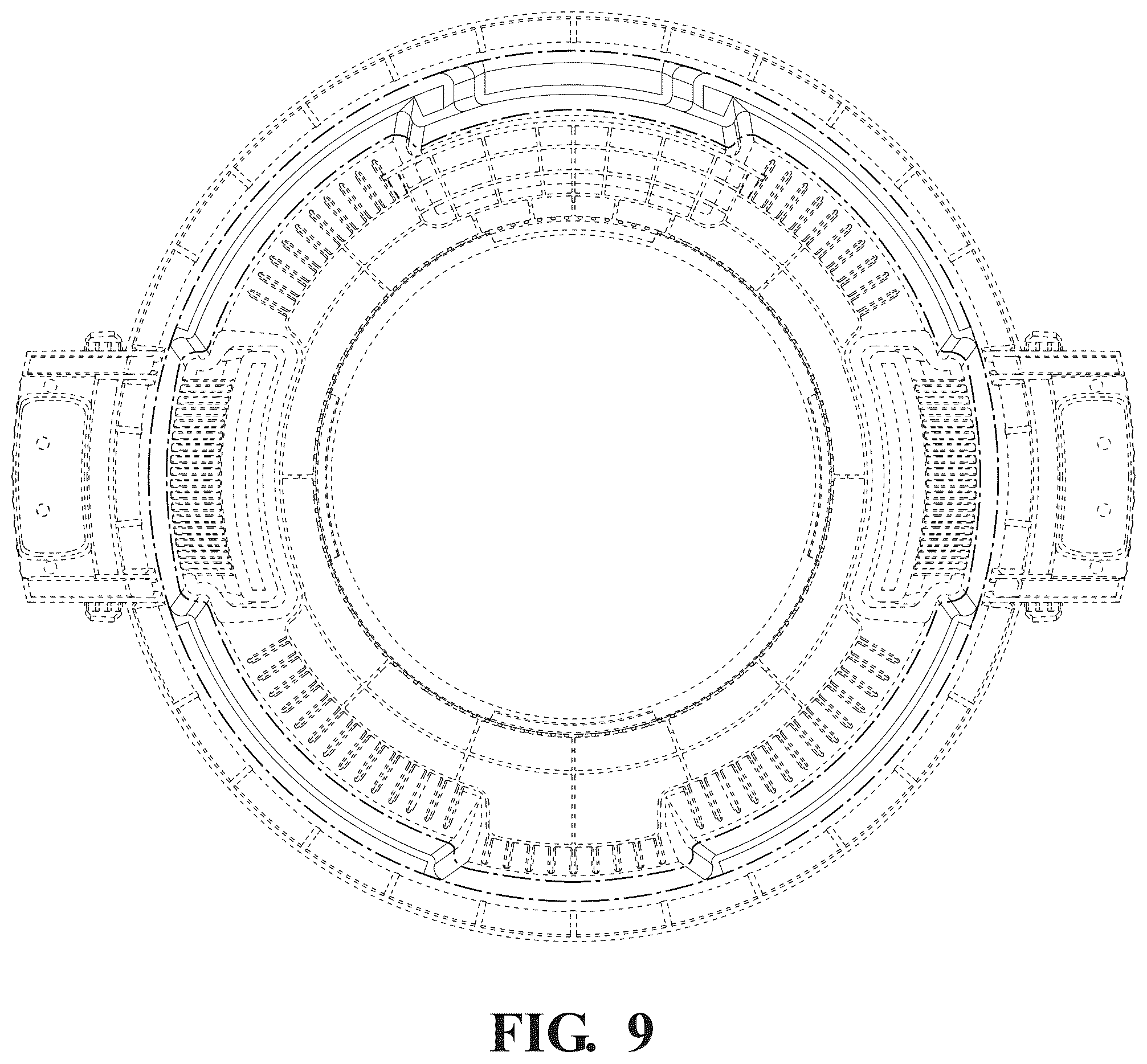 Patent USD1125766 Figure 9 – Trash can vents