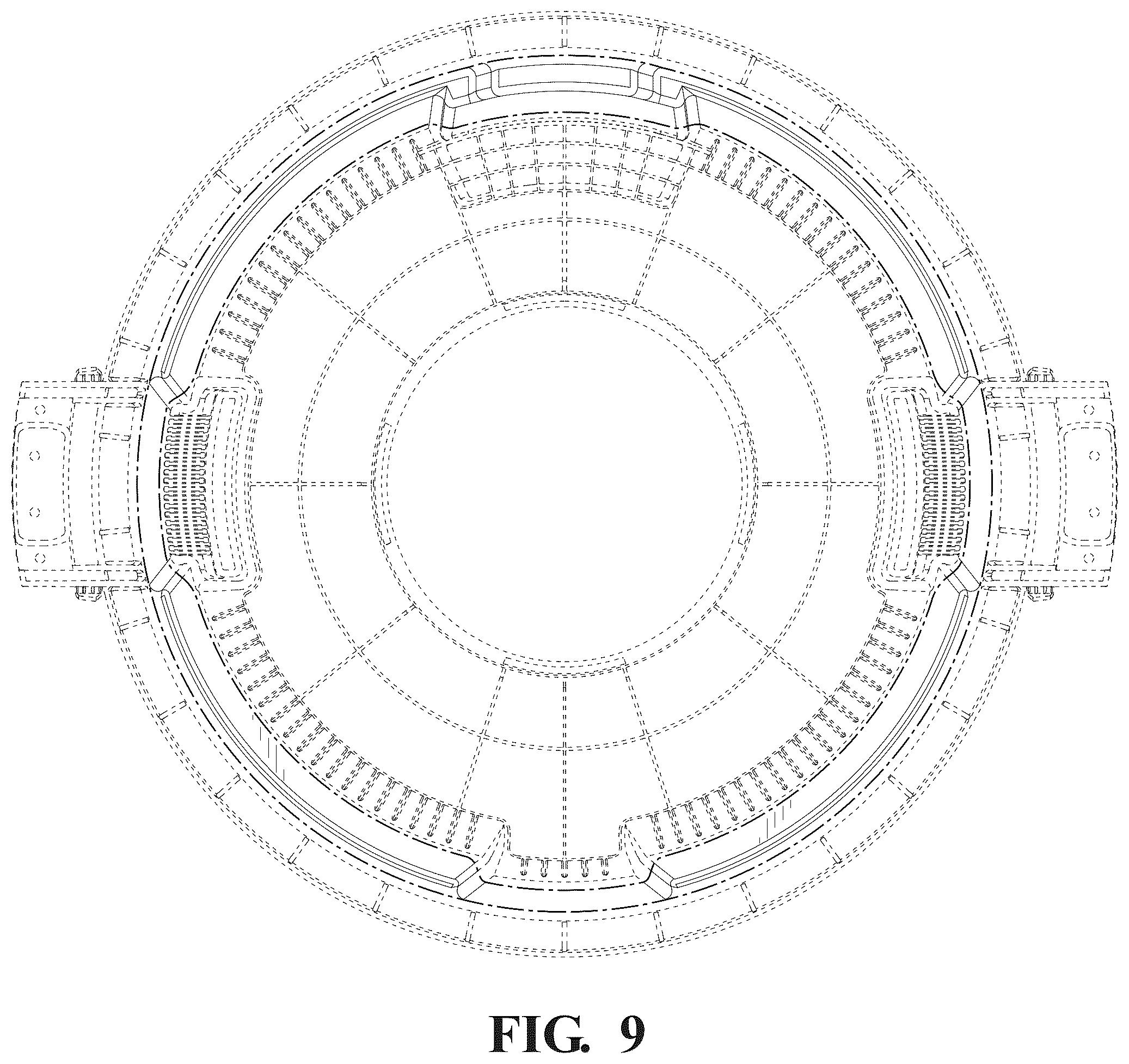 Patent USD1125767 Figure 9 – Trash can vents