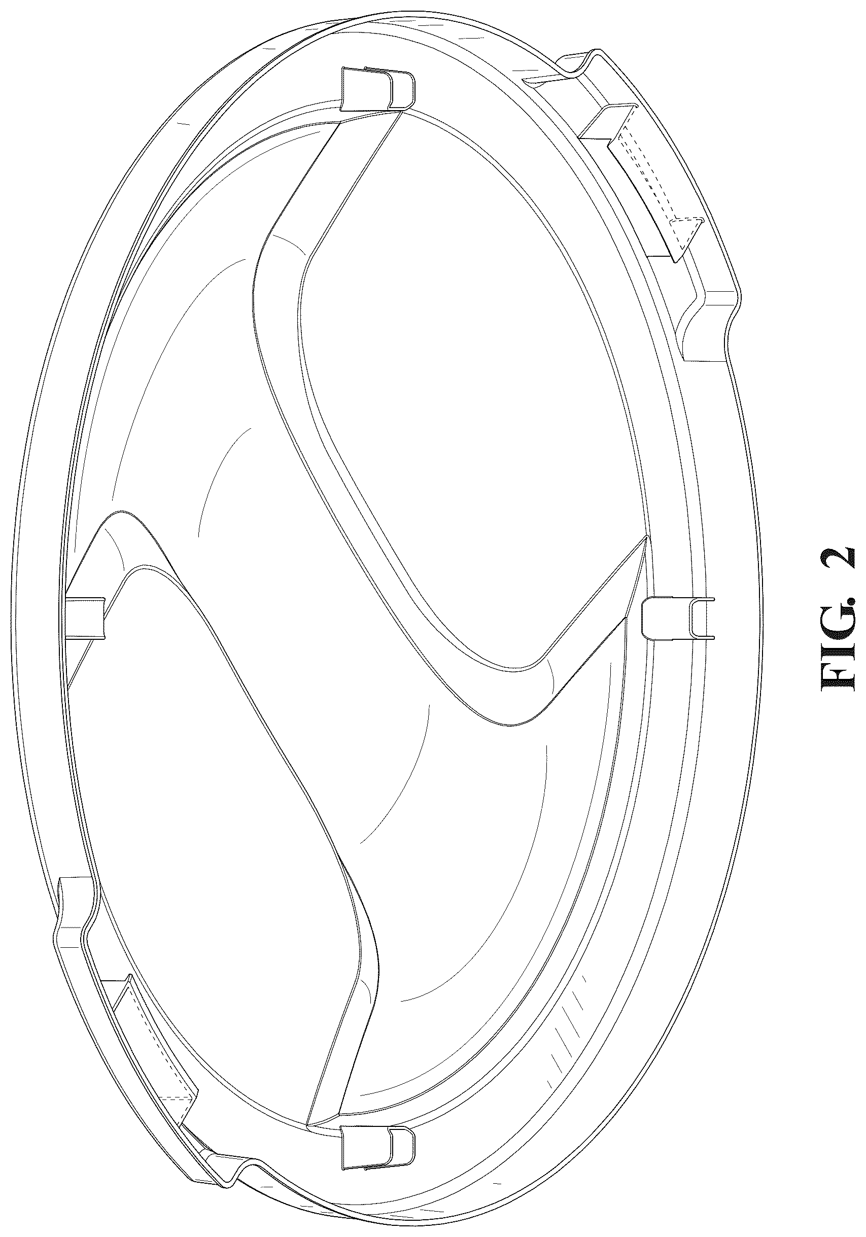 Patent USD1125768 Figure 2 – Trash can lid