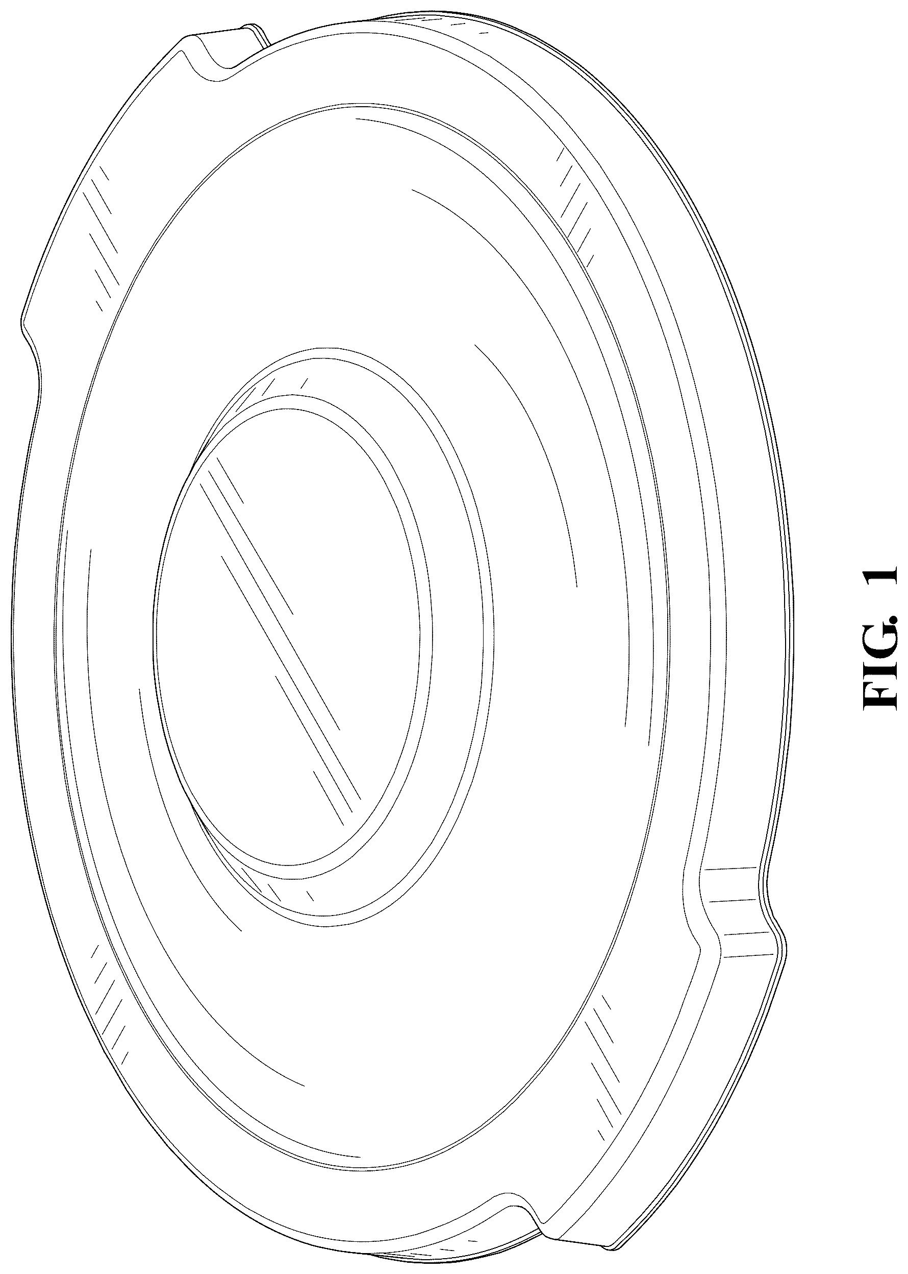 Patent USD1125770 Figure 1 – Trash can lid