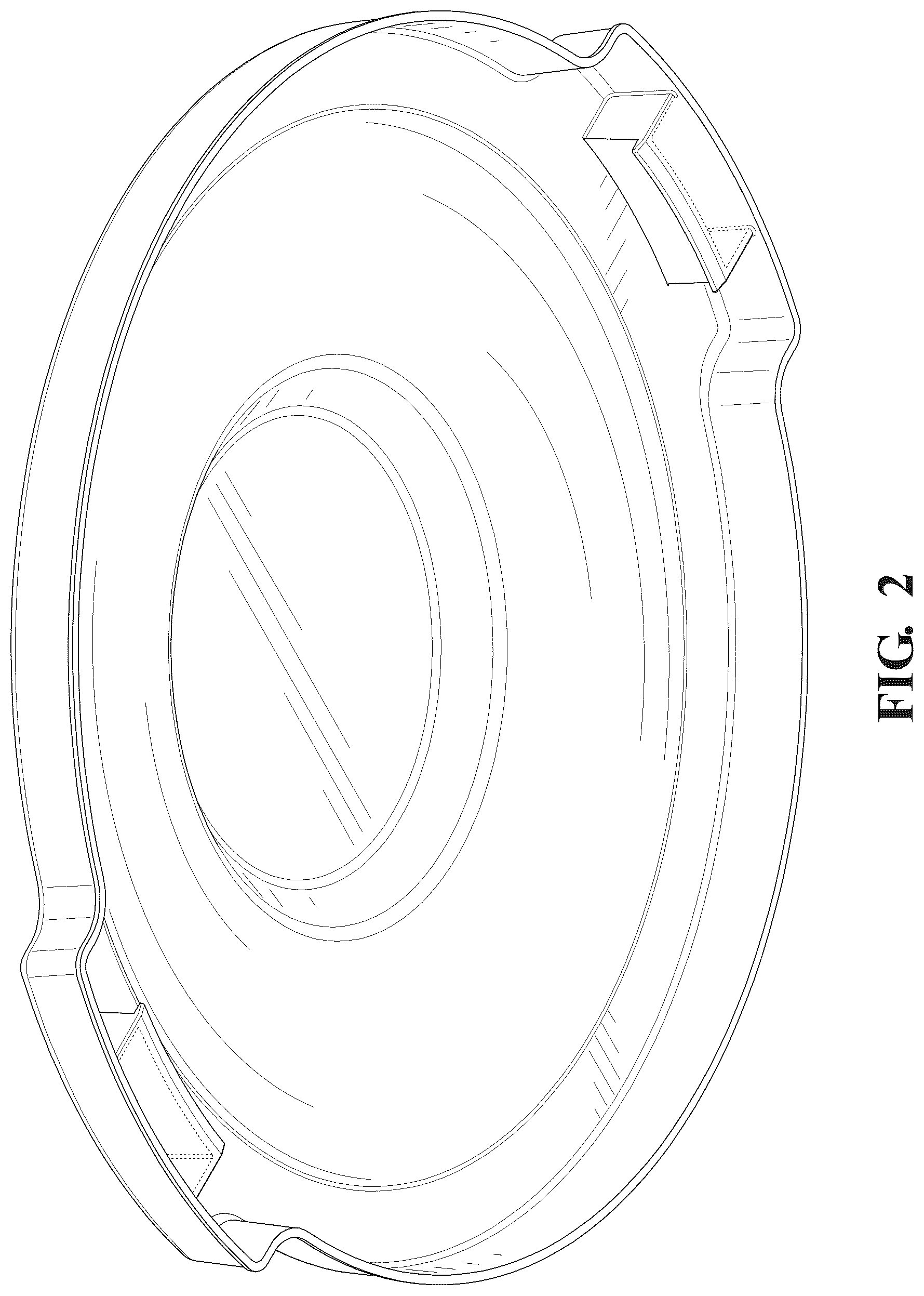 Patent USD1125770 Figure 2 – Trash can lid
