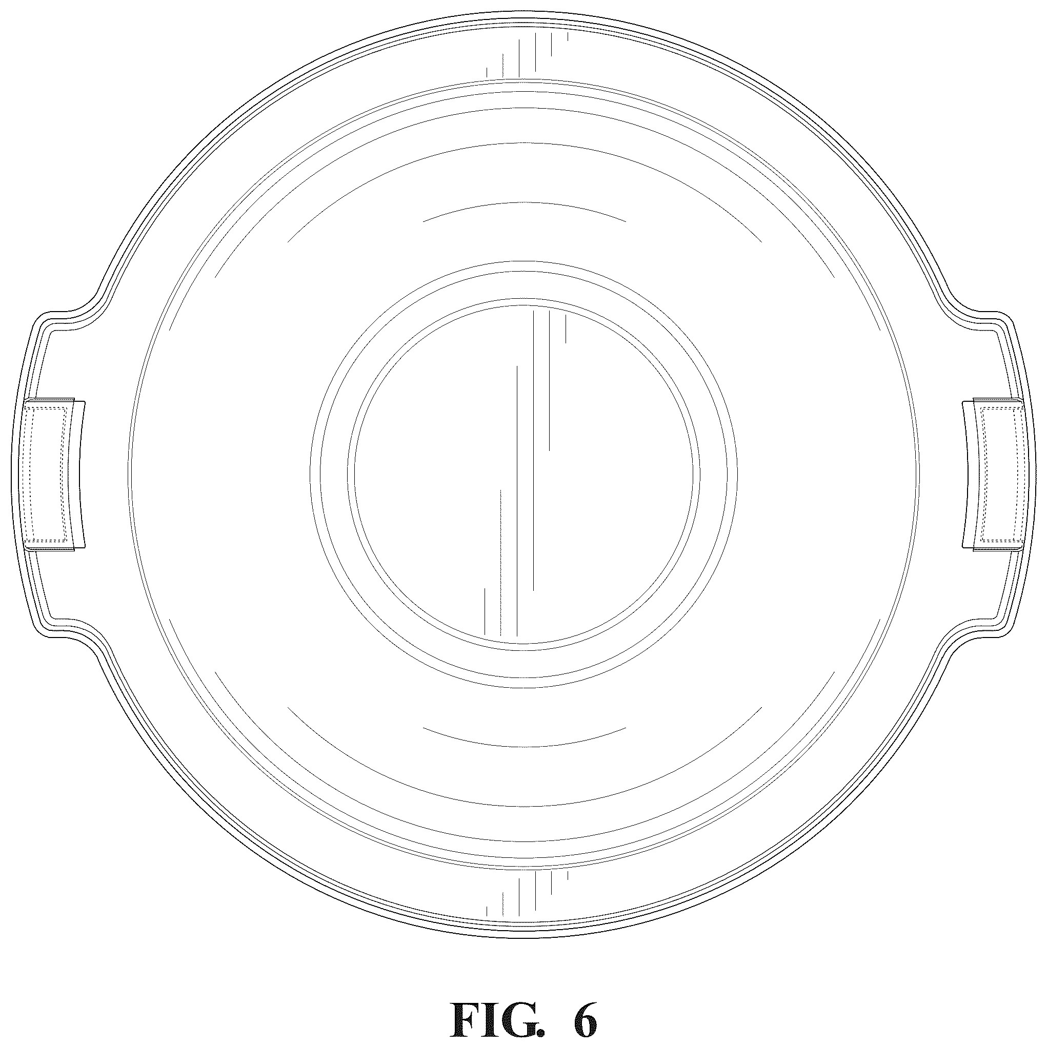 Patent USD1125770 Figure 5 – Trash can lid