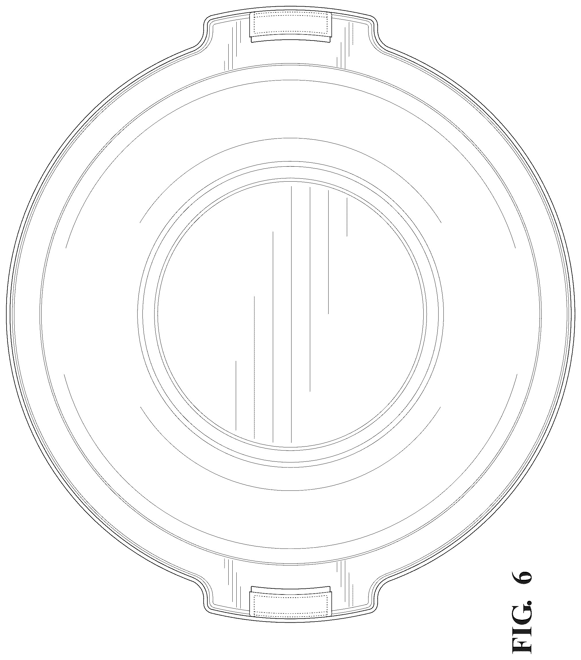 Patent USD1125772 Figure 5 – Trash can lid