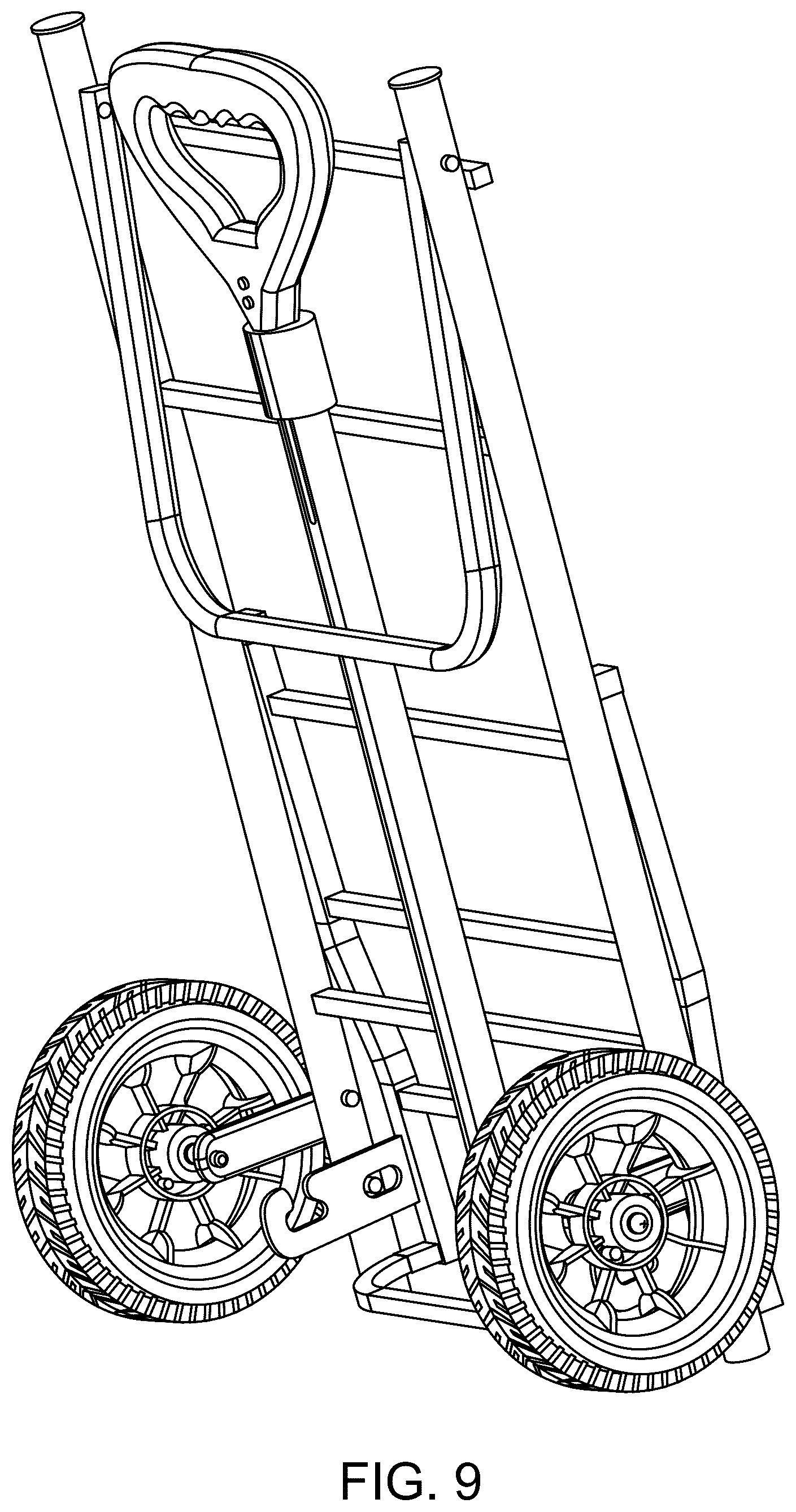 Patent USD1125777 Figure 9 – Folding shopping cart
