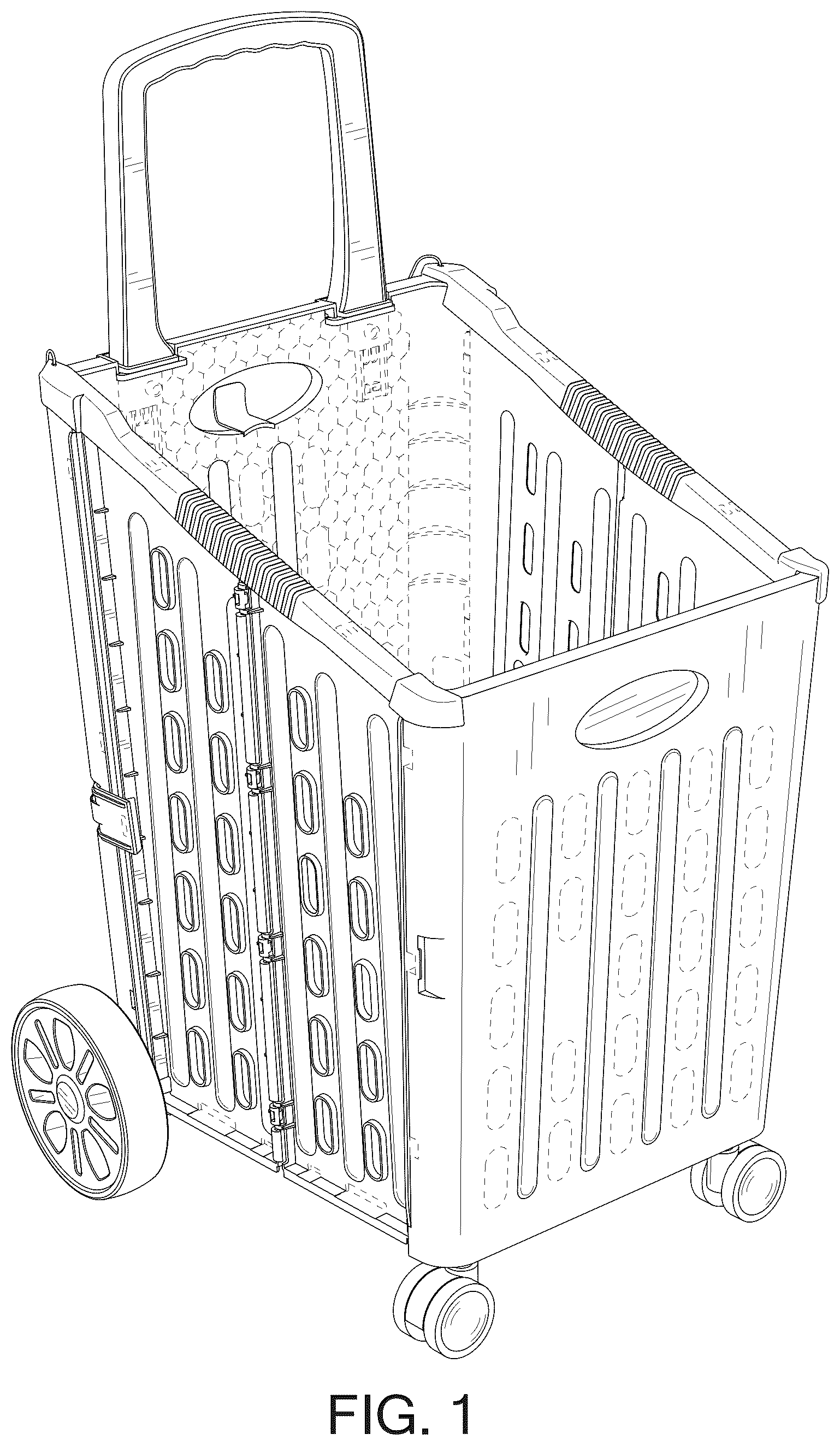 Patent USD1125779 Figure 1 – Foldable shopping cart