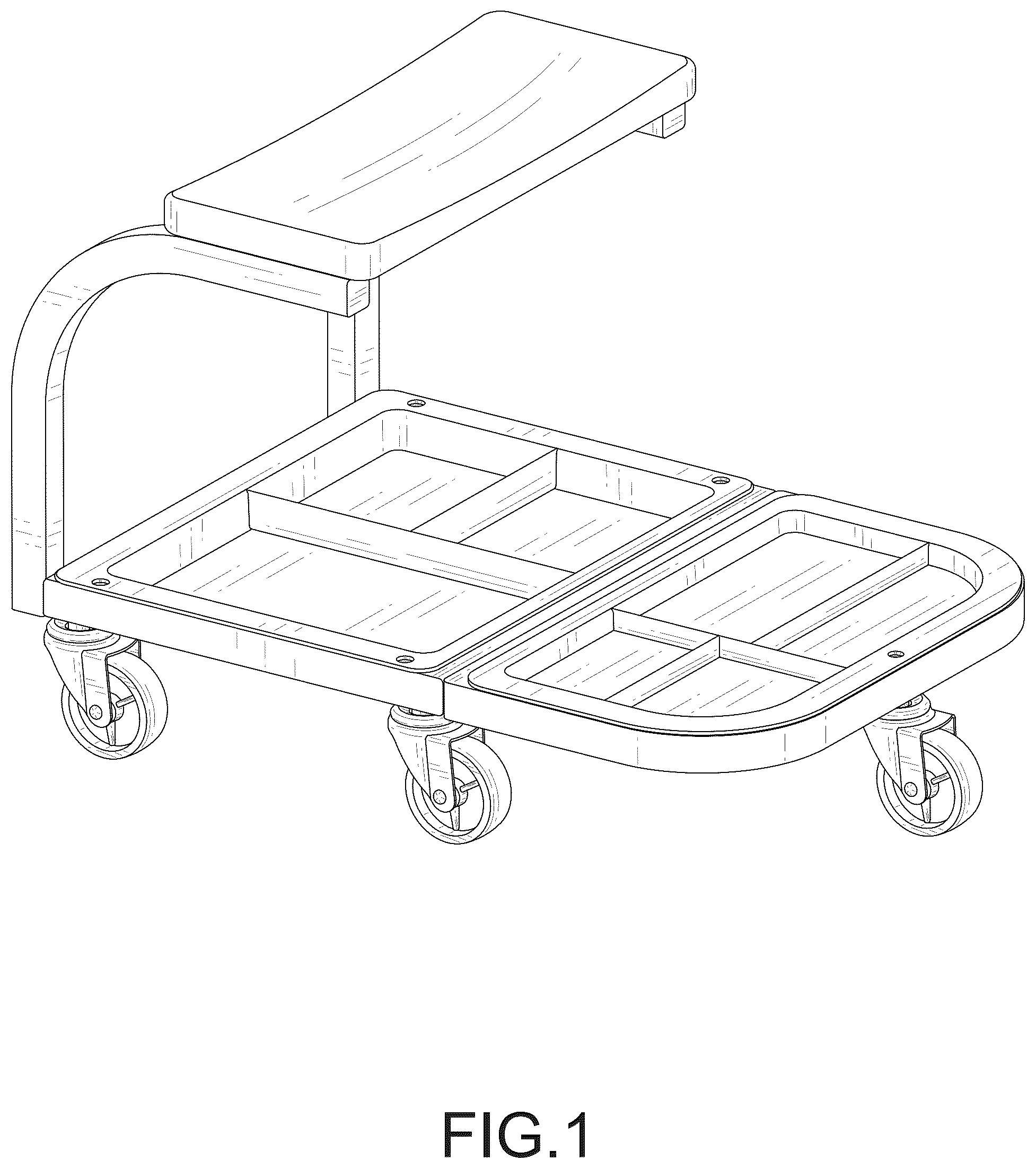 Patent USD1125781 Figure 1 – Tool stool