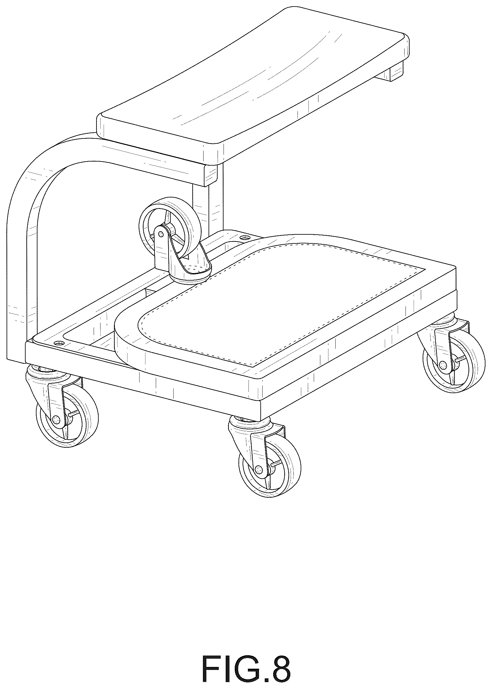 Patent USD1125781 Figure 8 – Tool stool