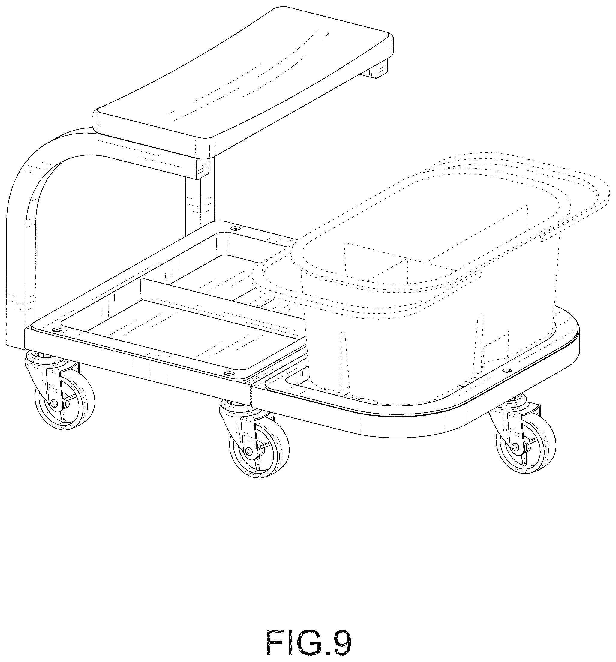 Patent USD1125781 Figure 9 – Tool stool