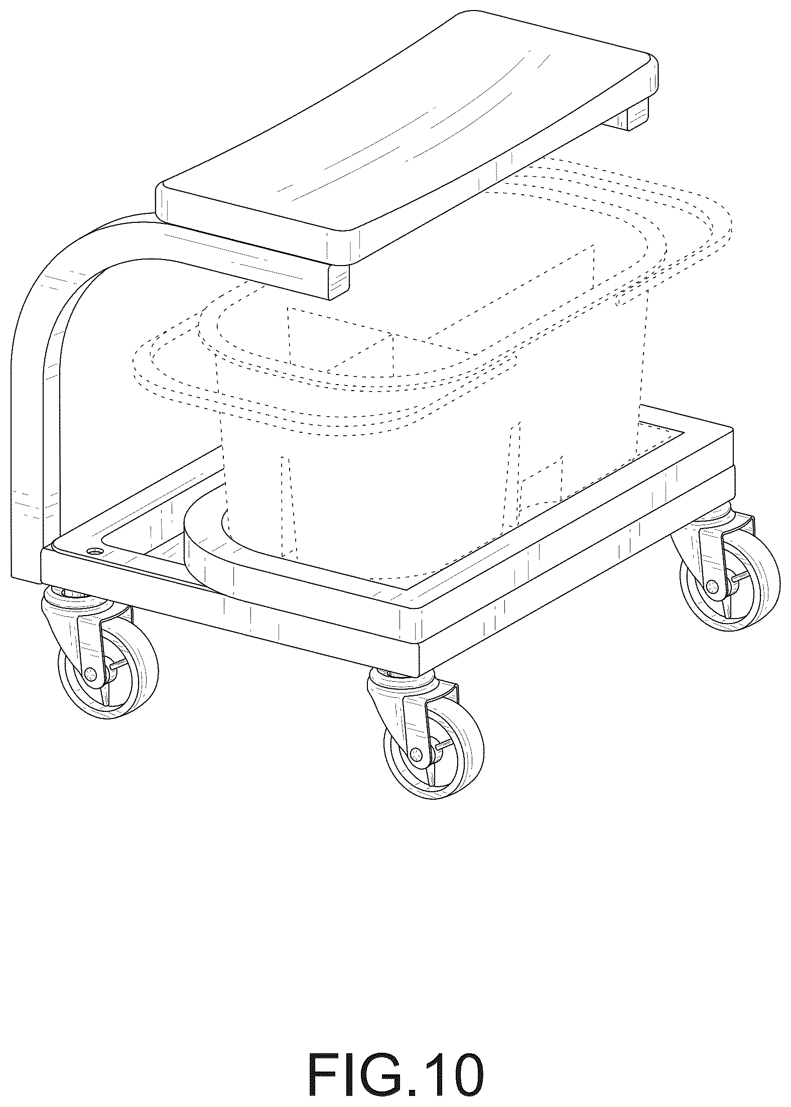 Patent USD1125781 Figure 10 – Tool stool