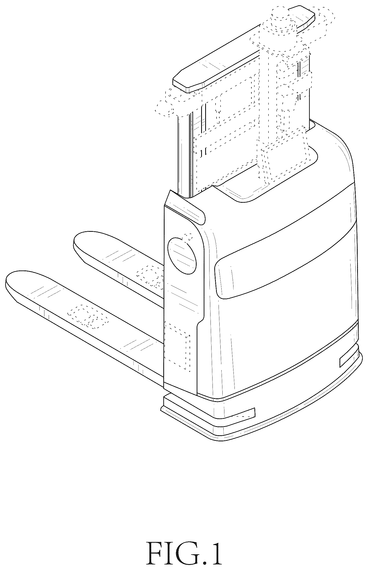 Patent USD1125785 Figure 1 – Pallet truck