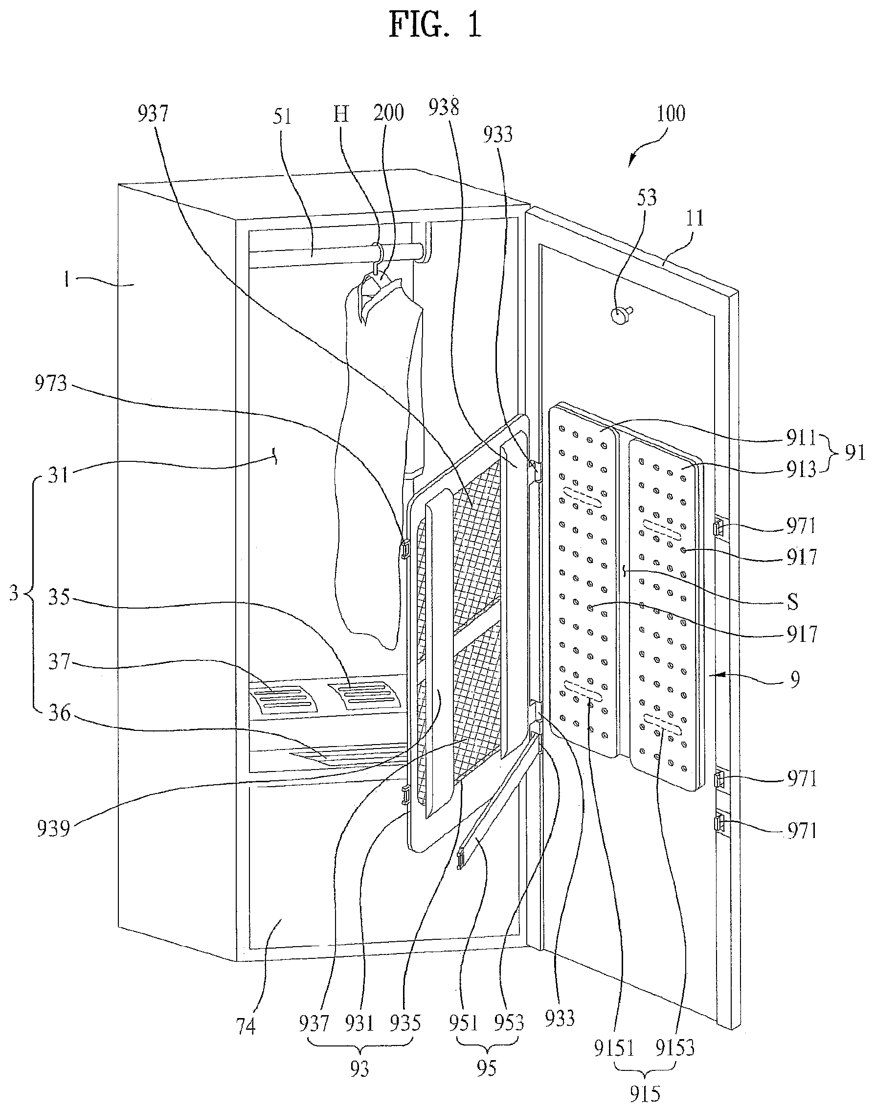 Patent USRE050876 Figure 1 – Laundry treating apparatus