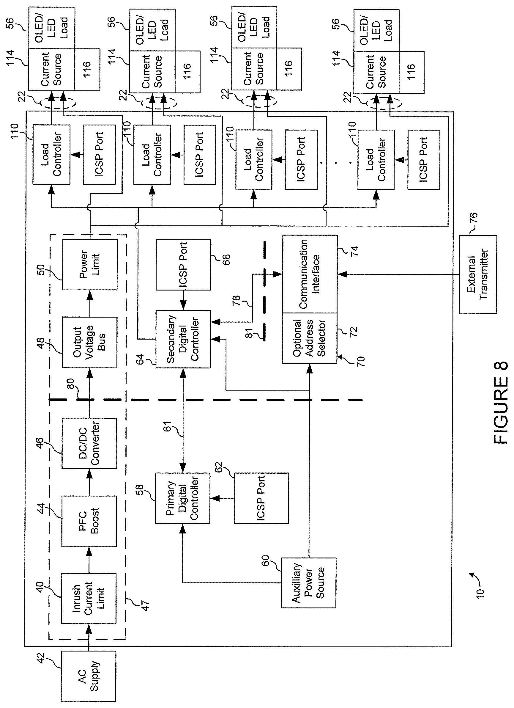 Patent USRE050882 Figure 9 – Configurable LED driver/dimmer for solid state lighting applications