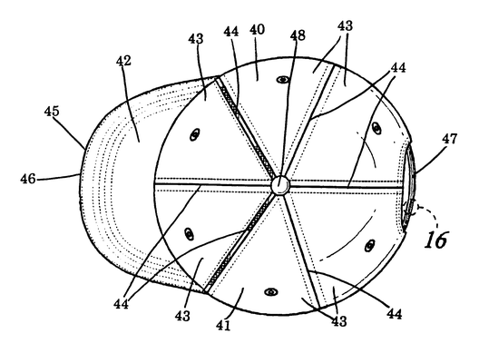 Patent US6499145 — Glow hat apparatus and method — Figure 1