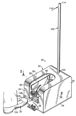 Patent US6499171 — Footwear cleaning apparatus — Figure 1