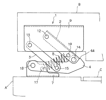 Patent US6499189 — Hinge apparatus and image forming device having a platen cover control apparatus — Figure 1