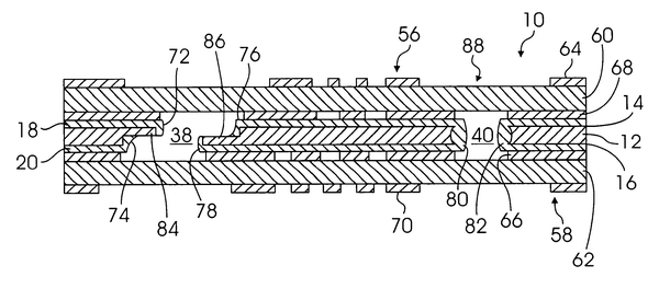 Patent US6499214 — Method of making a circuit board — Figure 1