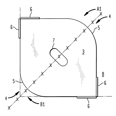 Patent US6499223 — Corner ruler — Figure 1